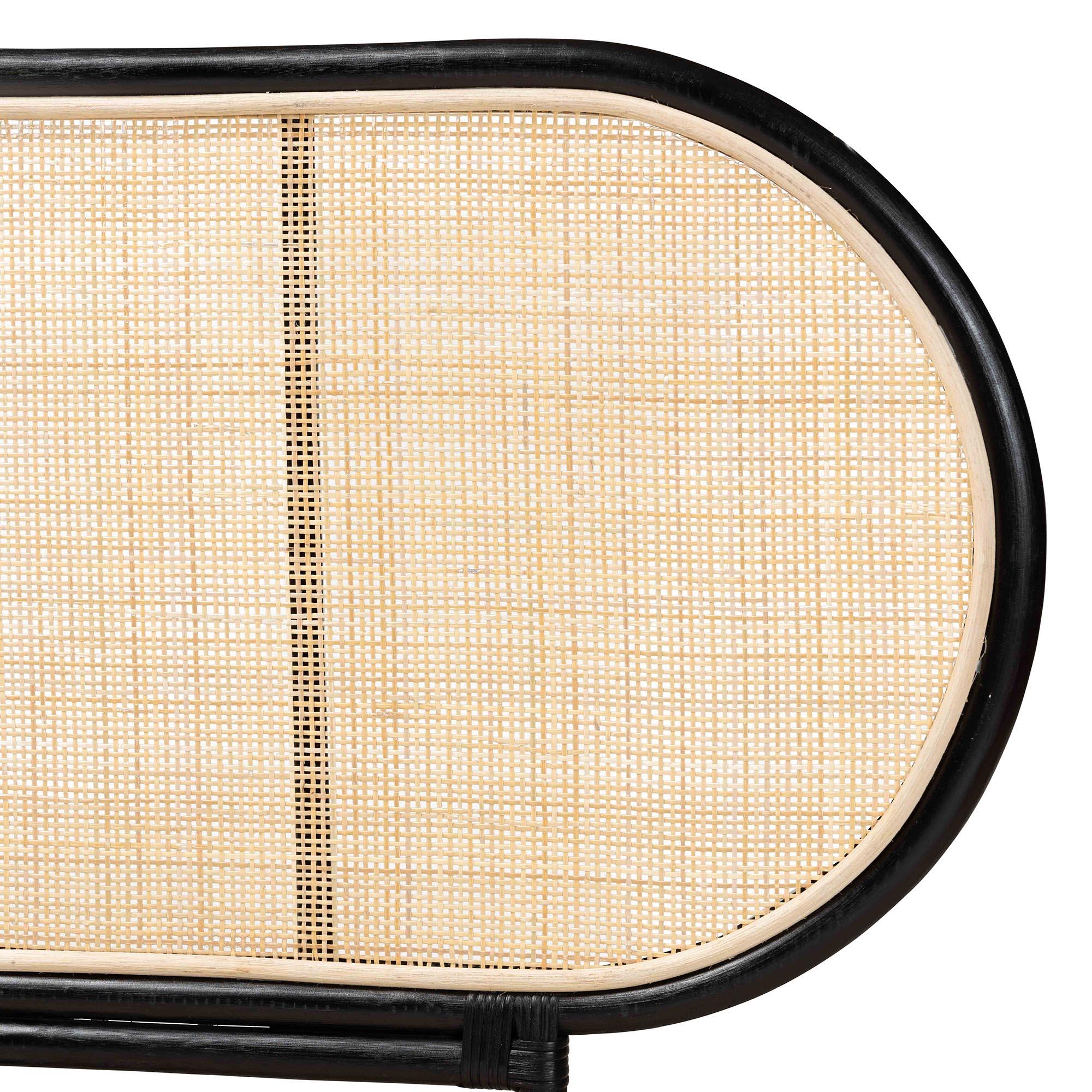 Bali & Pari Reegan Modern Bohemian Two-Tone and Rattan Standalone Headboard
