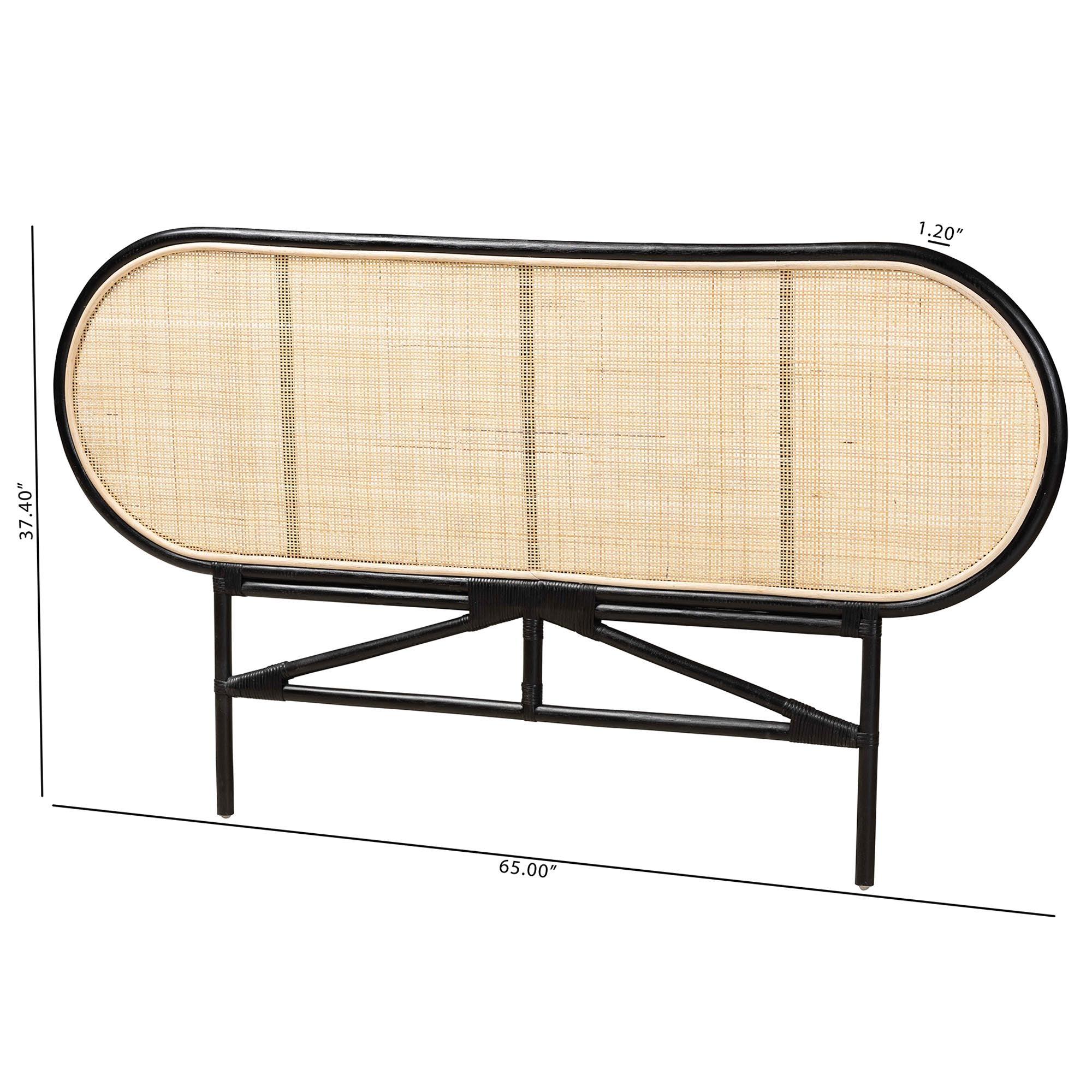Bali & Pari Reegan Modern Bohemian Two-Tone and Rattan Standalone Headboard