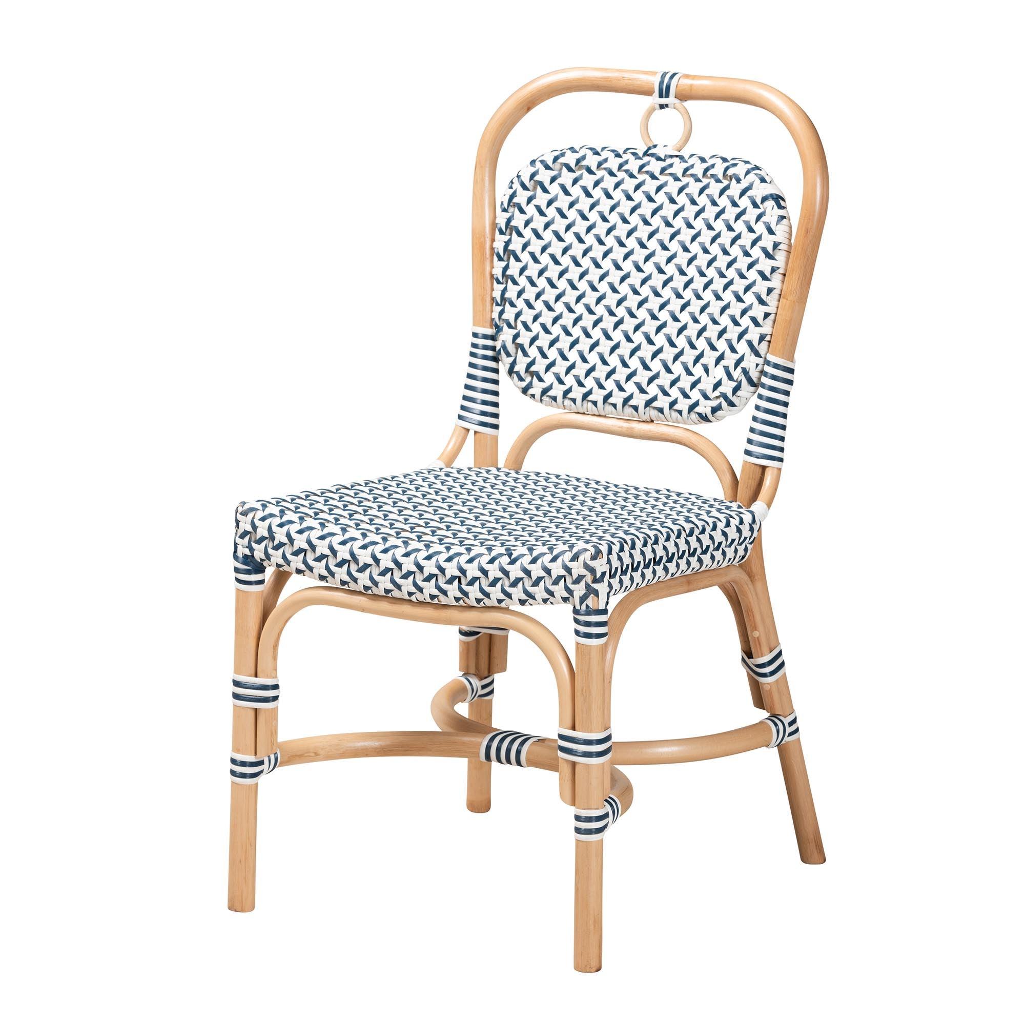 Bali & Pari Luciana Modern French and Weaving Rattan Bistro Chair