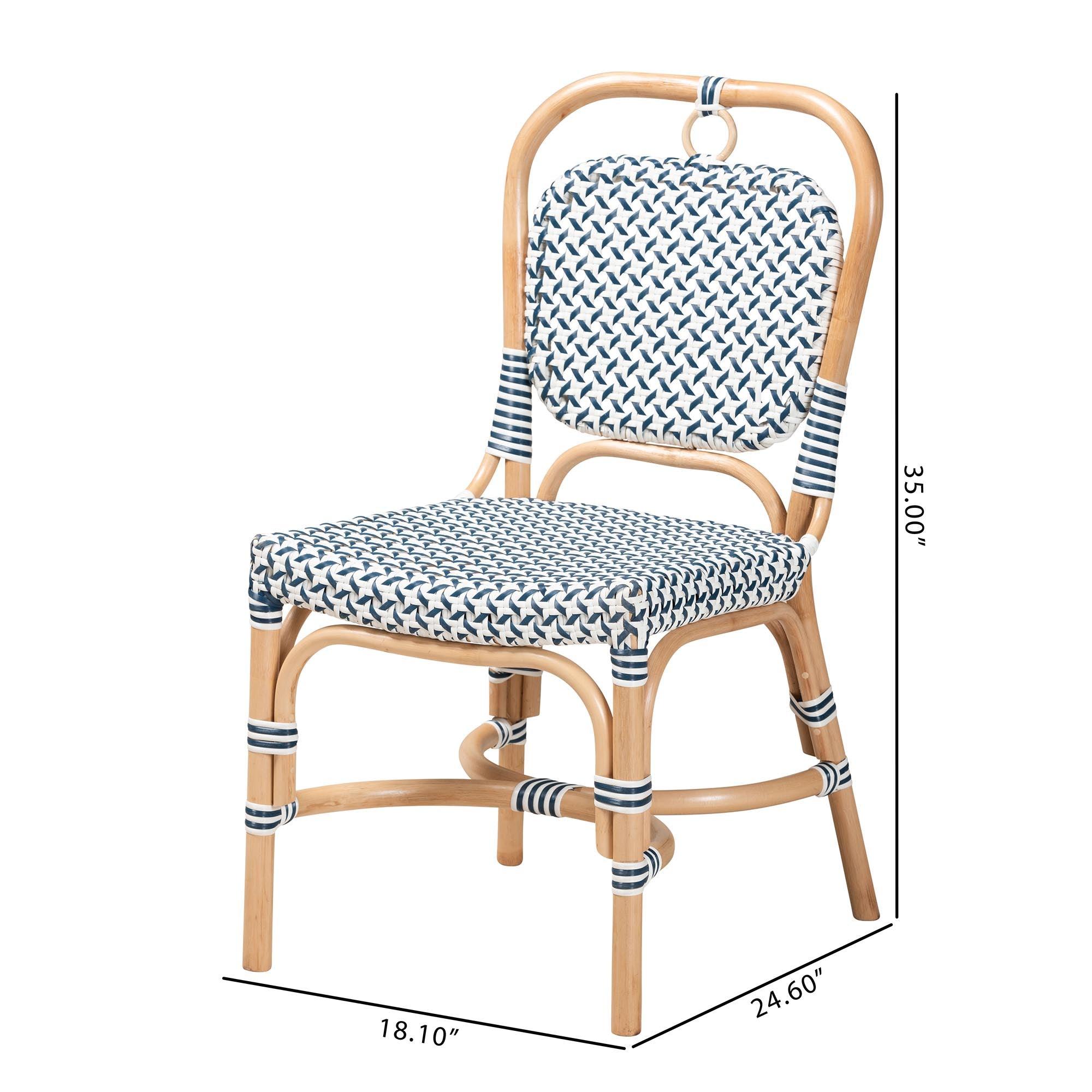 Bali & Pari Luciana Modern French and Weaving Rattan Bistro Chair