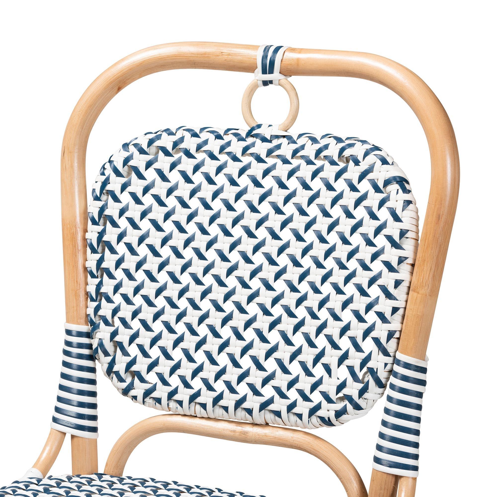 Bali & Pari Luciana Modern French and Weaving Rattan Bistro Chair