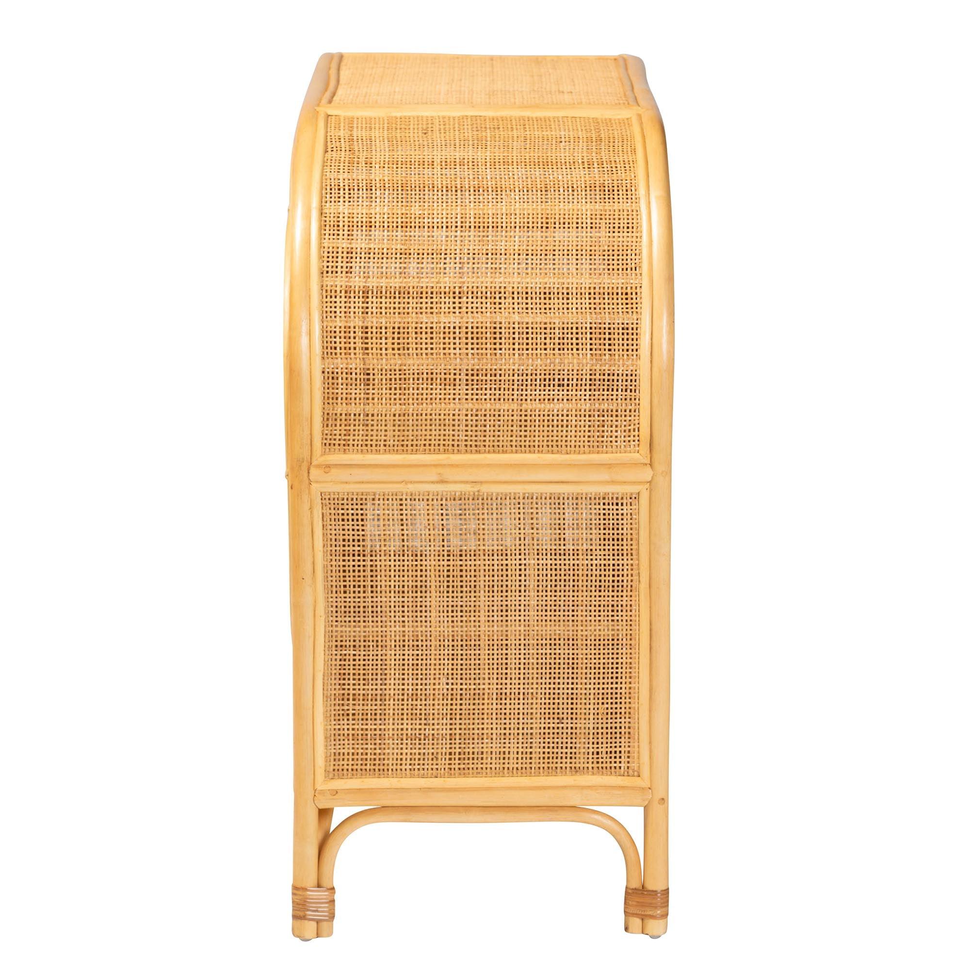 Bali & Pari Ovalet Modern Bohemian Rattan 2-Door Sideboard
