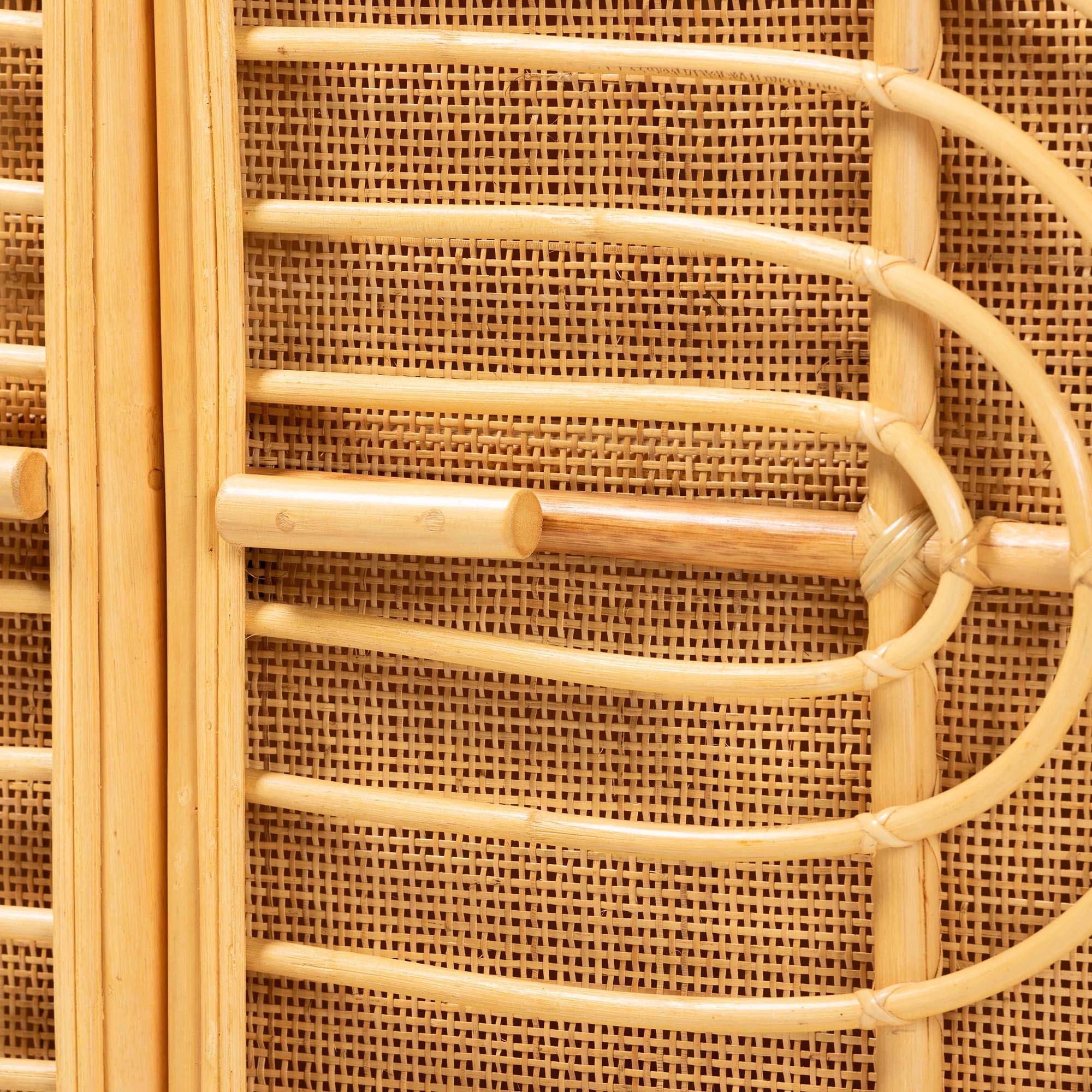 Bali & Pari Ovalet Modern Bohemian Rattan 2-Door Sideboard
