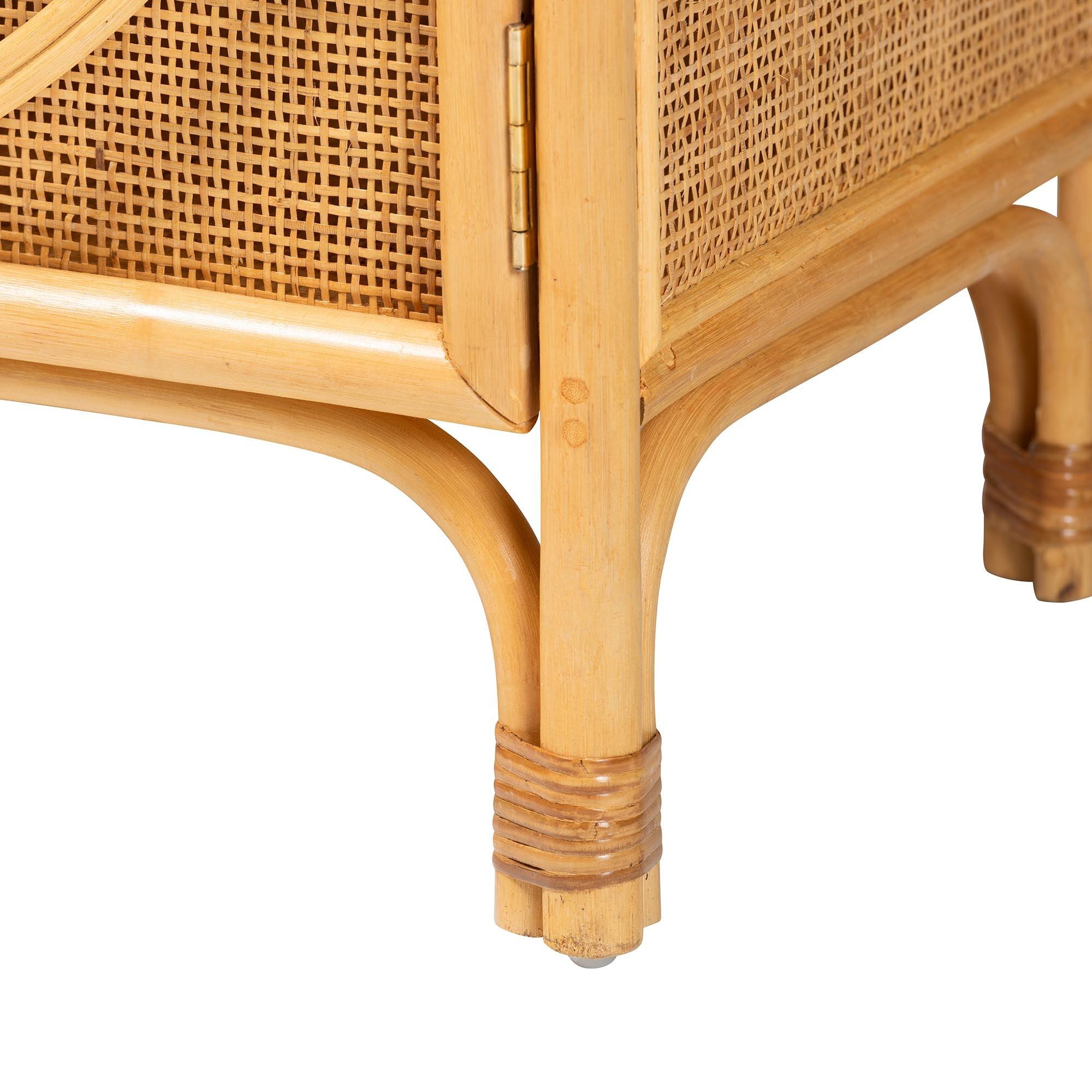 Bali & Pari Ovalet Modern Bohemian Rattan 2-Door Sideboard