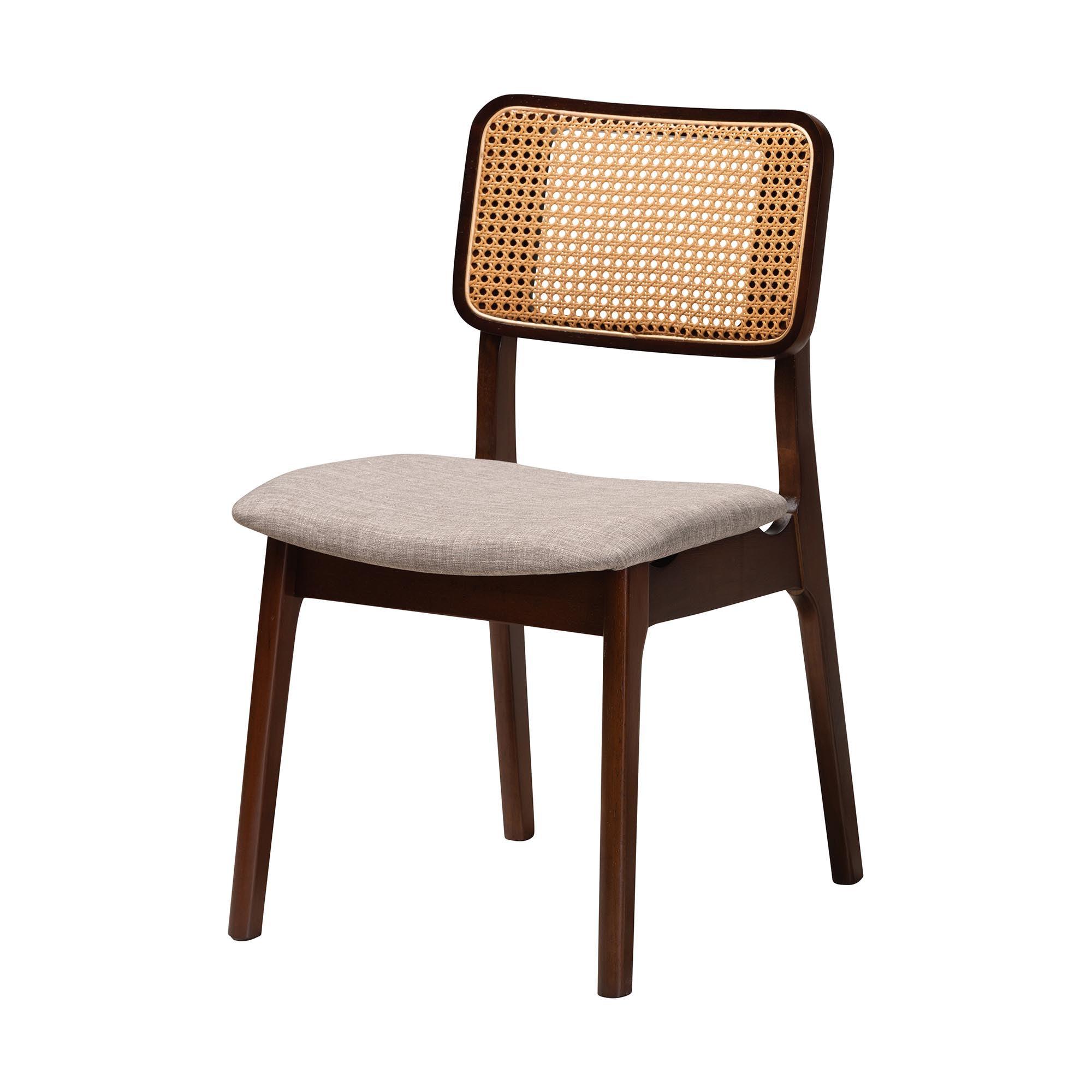Dannon Mid-Century Modern Fabric and Finished Wood 7-Piece Dining Set