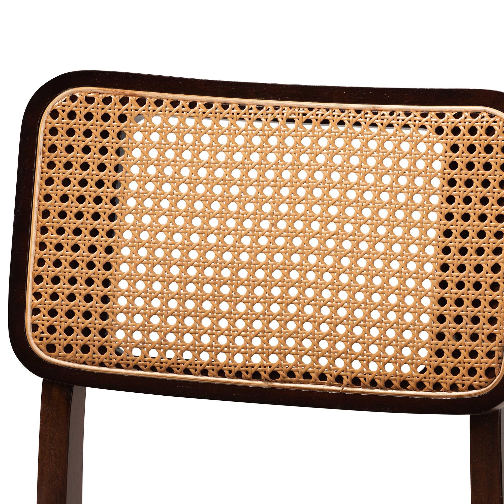 Dannon Mid-Century Modern Fabric and Finished Wood 7-Piece Dining Set