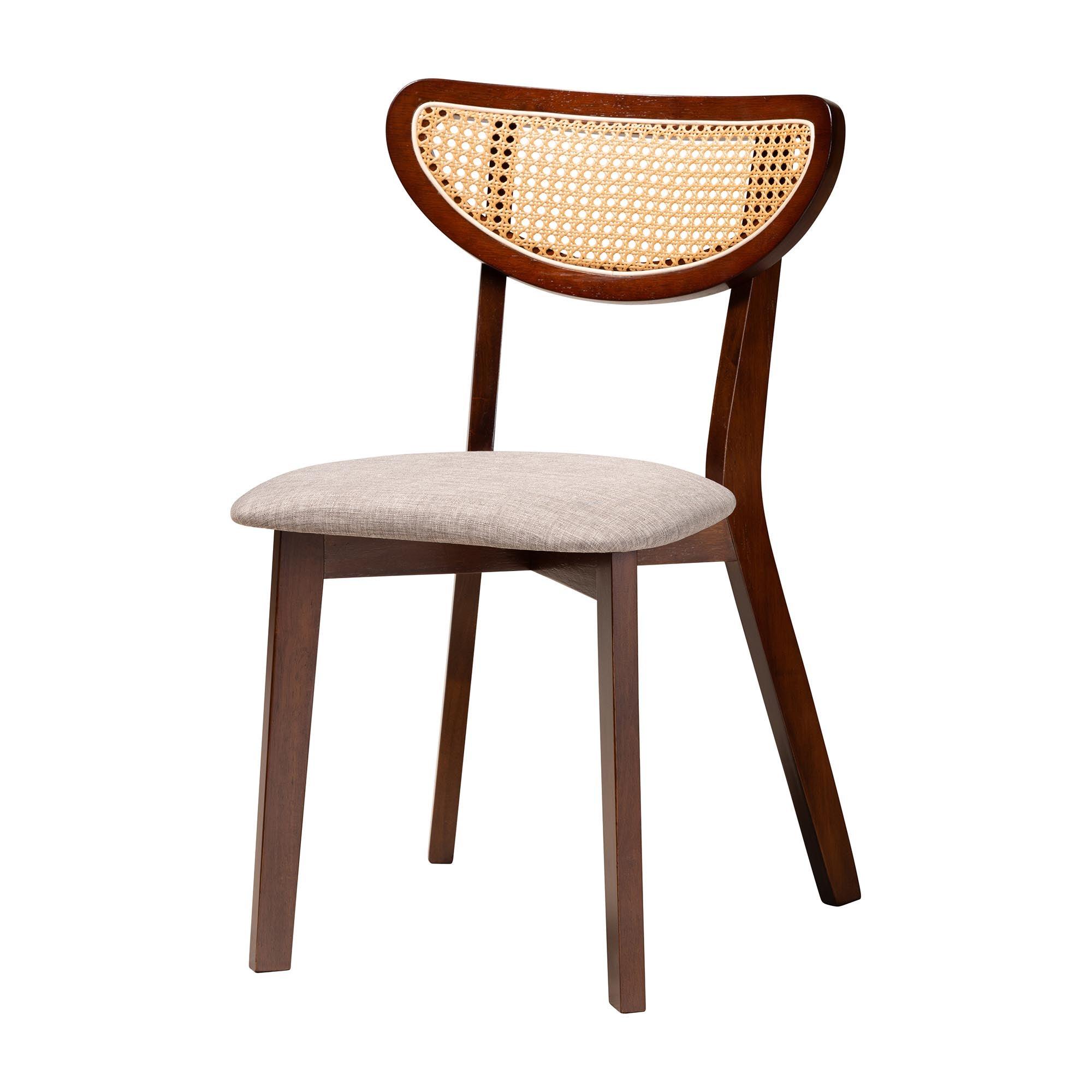 Dannell Mid-Century Modern Fabric and Finished Wood 7-Piece Dining Set