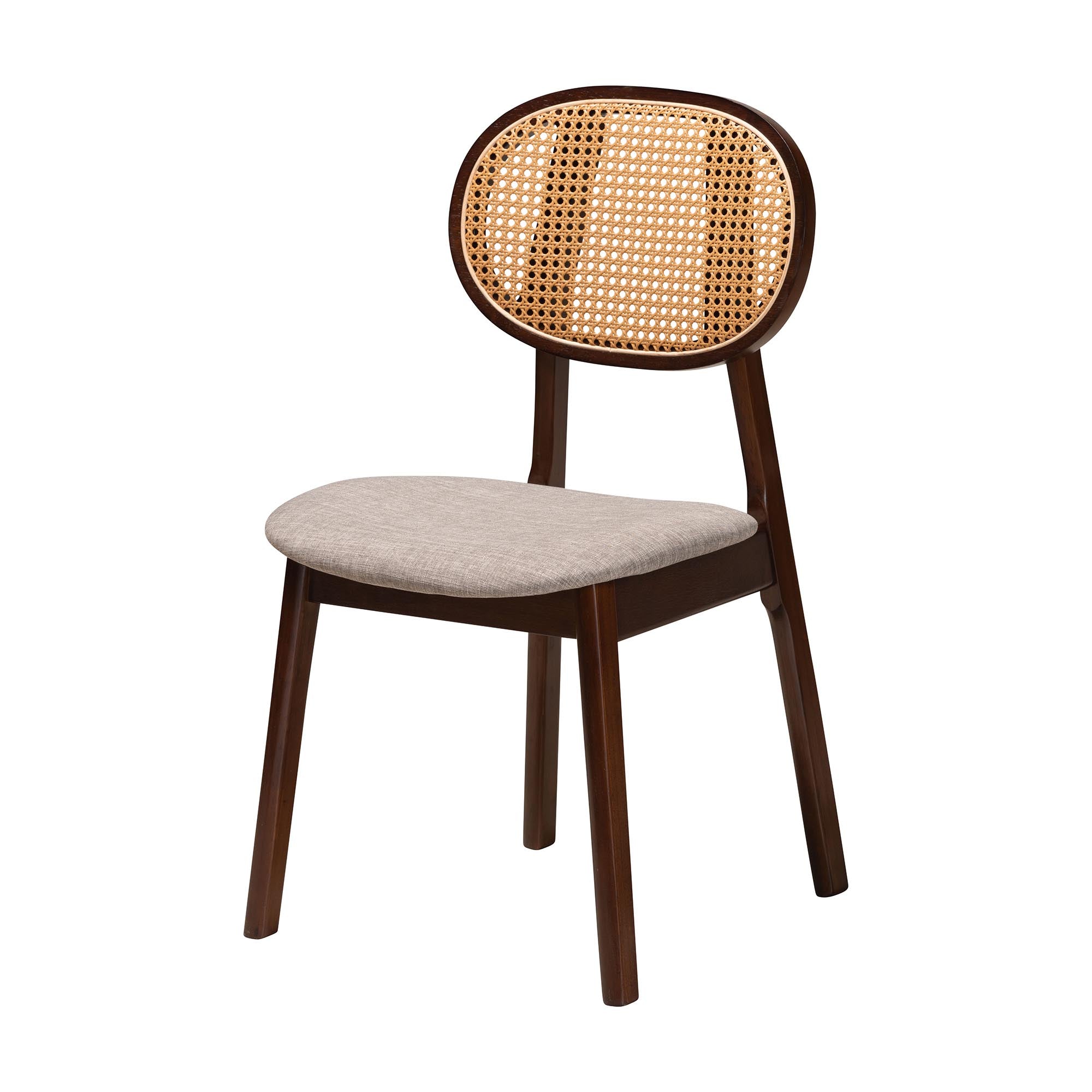Darrion Mid-Century Modern Fabric and Finished Wood 7-Piece Dining Set