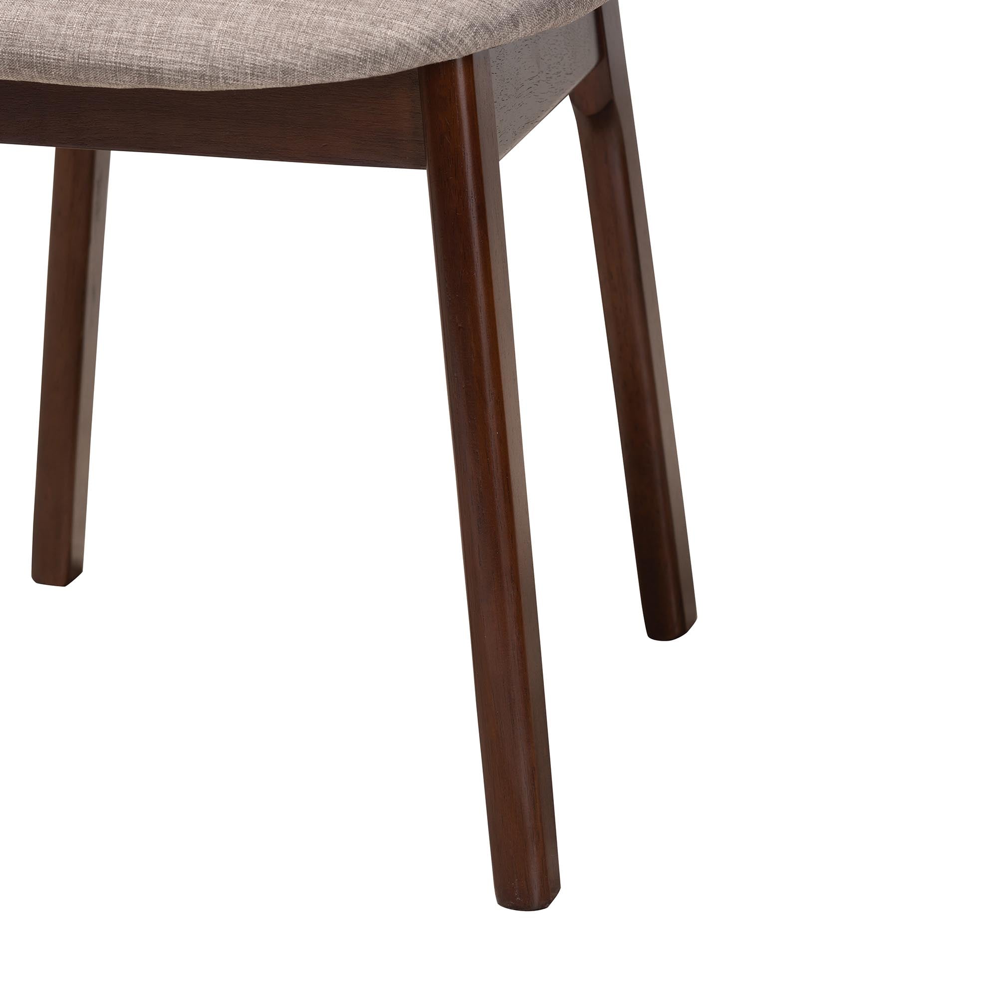 Darrion Mid-Century Modern Fabric and Finished Wood 7-Piece Dining Set