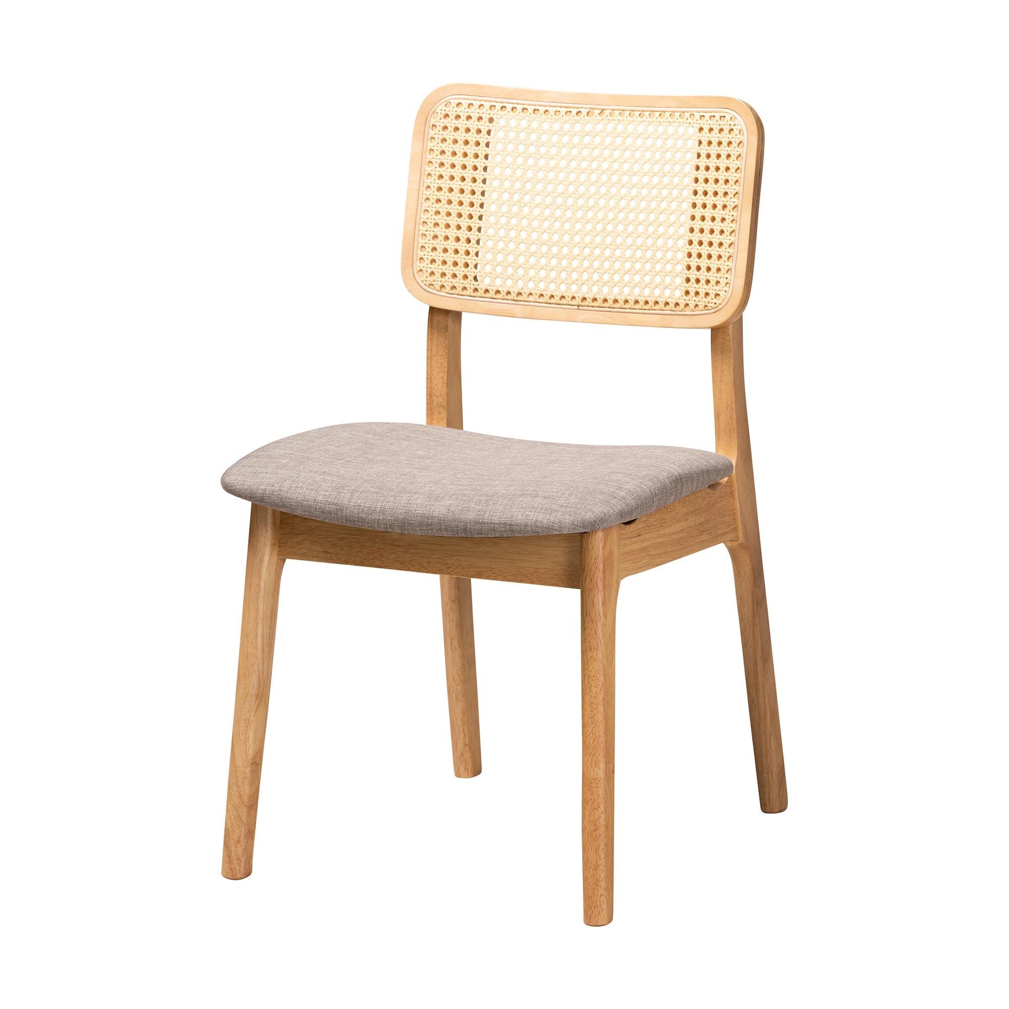 Dannon Mid-Century Modern Fabric and Finished Wood 7-Piece Dining Set