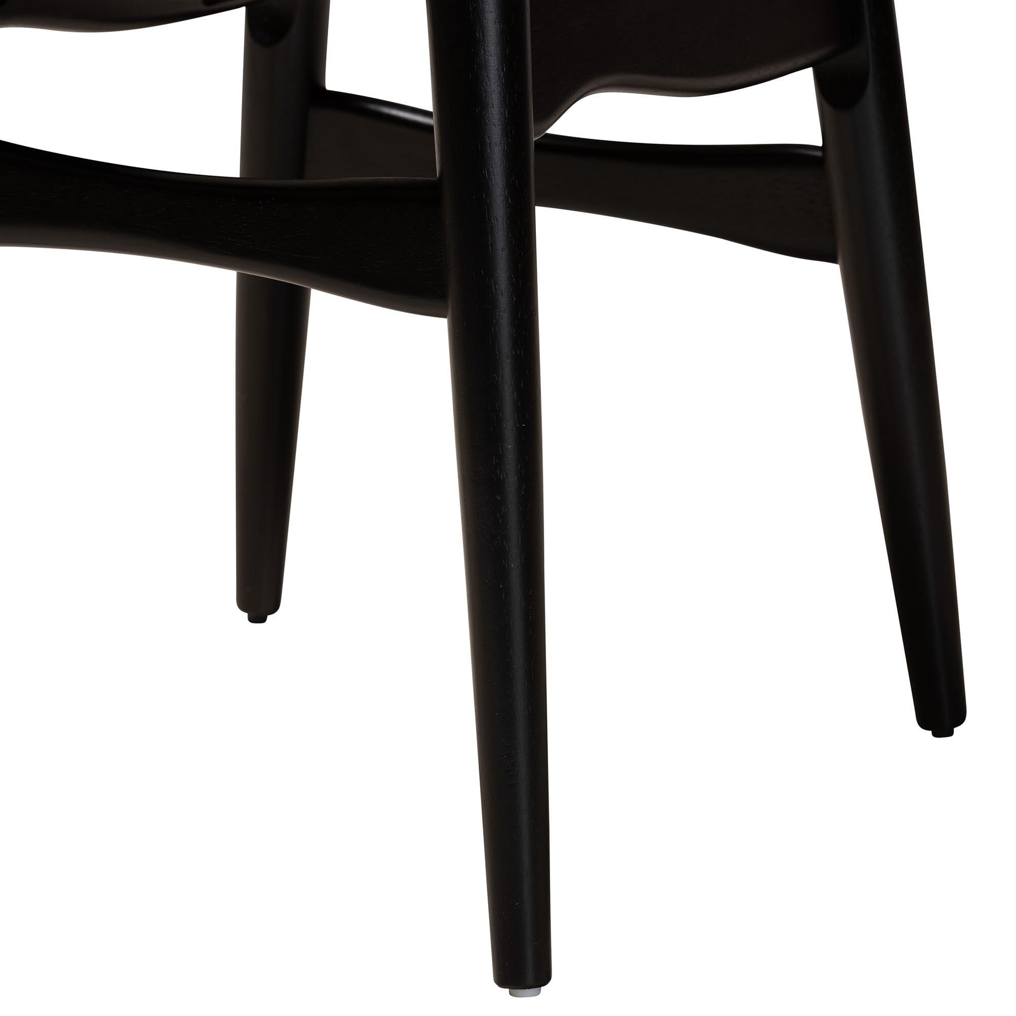 Tarana Mid-Century Modern Cream Fabric and Finished Wood 5-Piece Dining Set