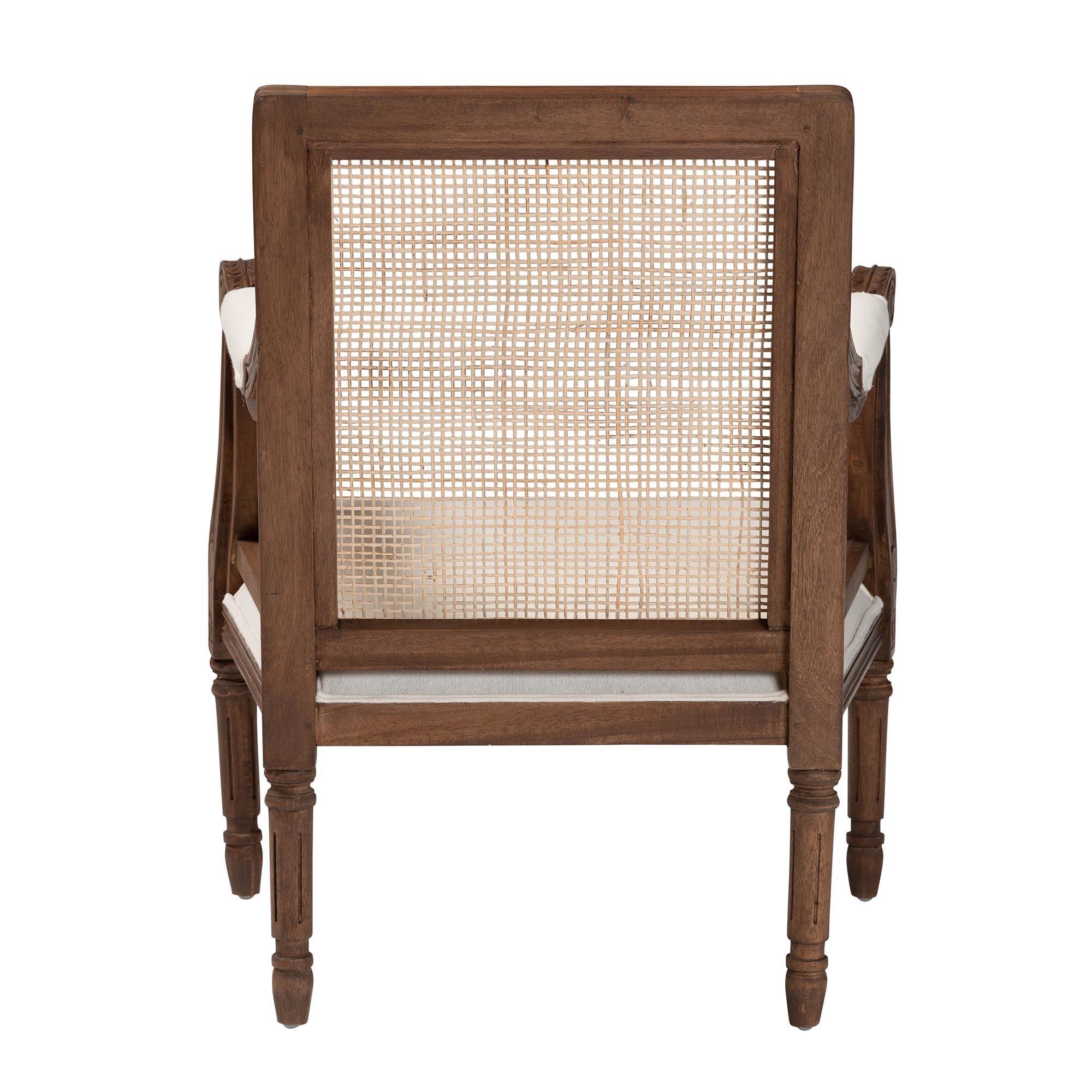 Bali & Pari Desmond Traditional French Fabric and Finished Wood Accent Chair