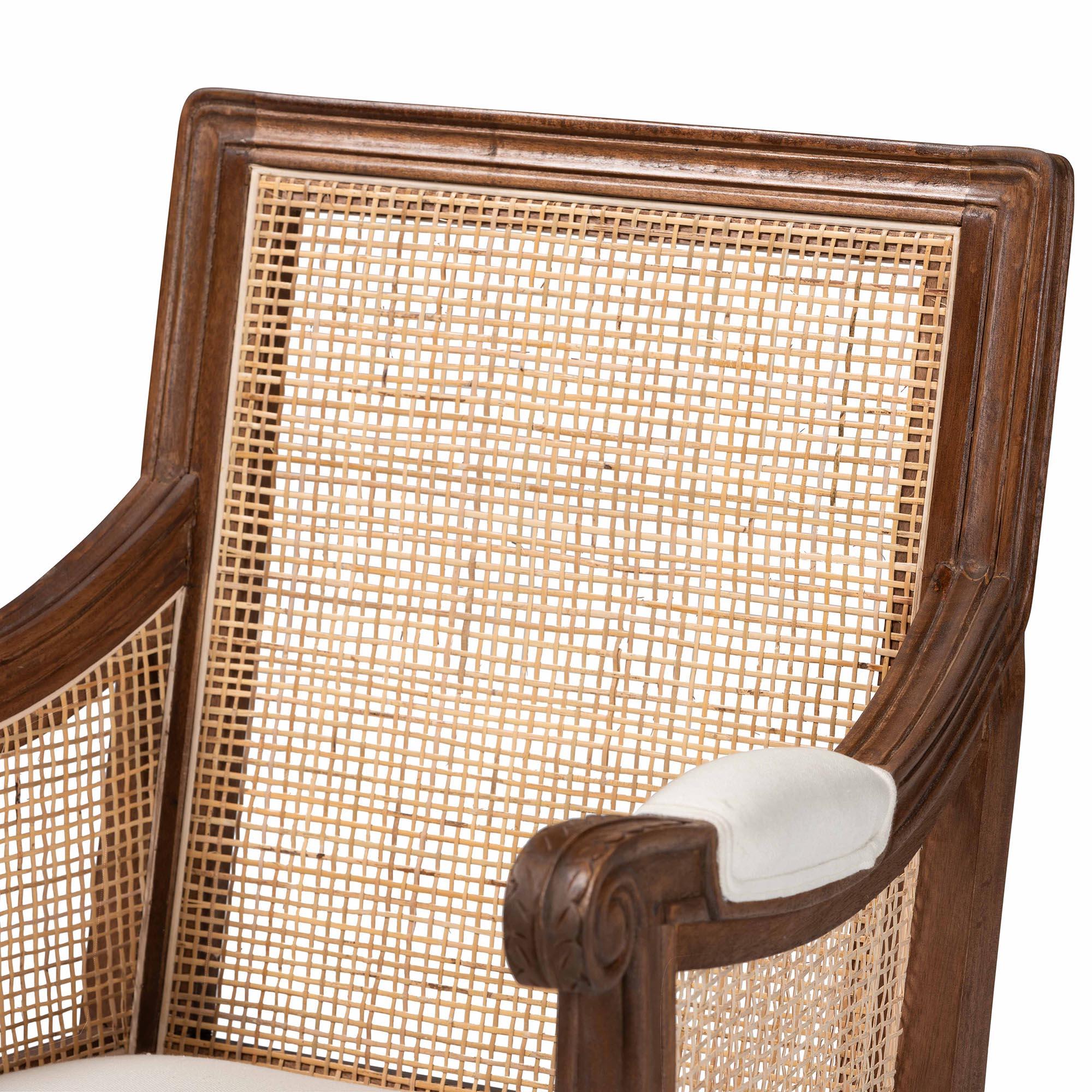 Bali & Pari Desmond Traditional French Fabric and Finished Wood Accent Chair