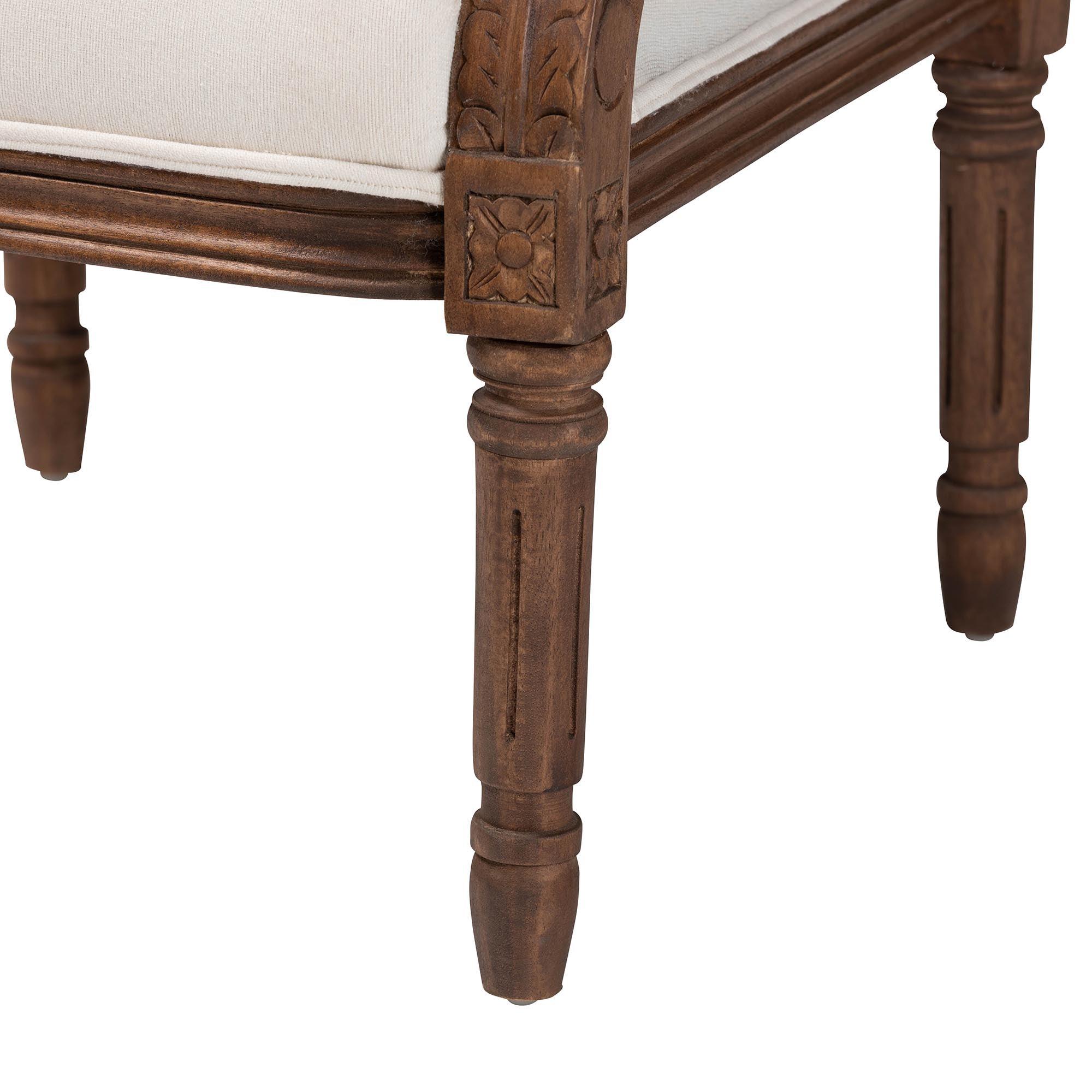 Bali & Pari Desmond Traditional French Fabric and Finished Wood Accent Chair