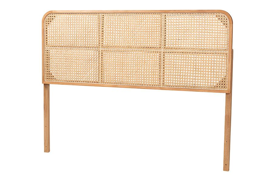 Bali & Pari Lainer Modern Bohemian Finished Bayur Wood and Bamboo Headboard