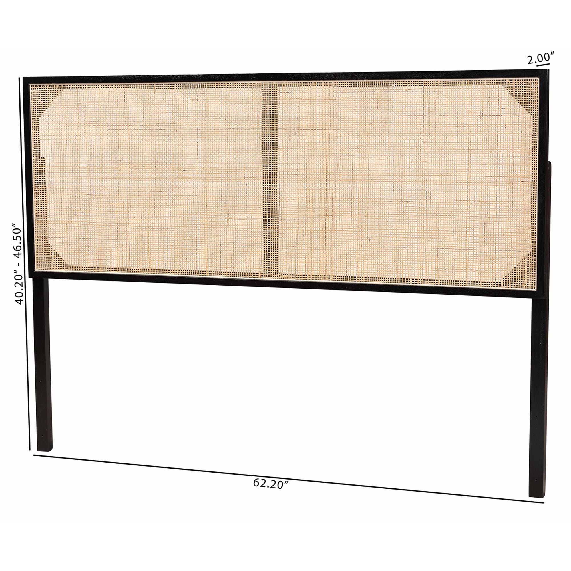 Bali & Pari Aurelia Modern Bohemian Finished Bayur Wood and Rattan Headboard