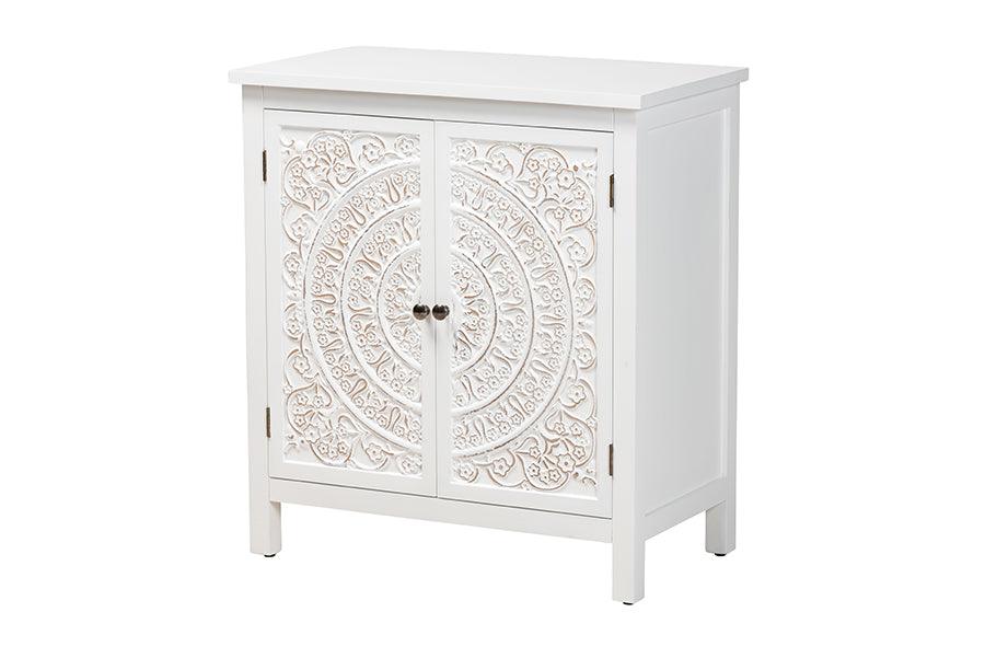 Yelena Classic and Traditional Finished Wood 2-Door Storage Cabinet