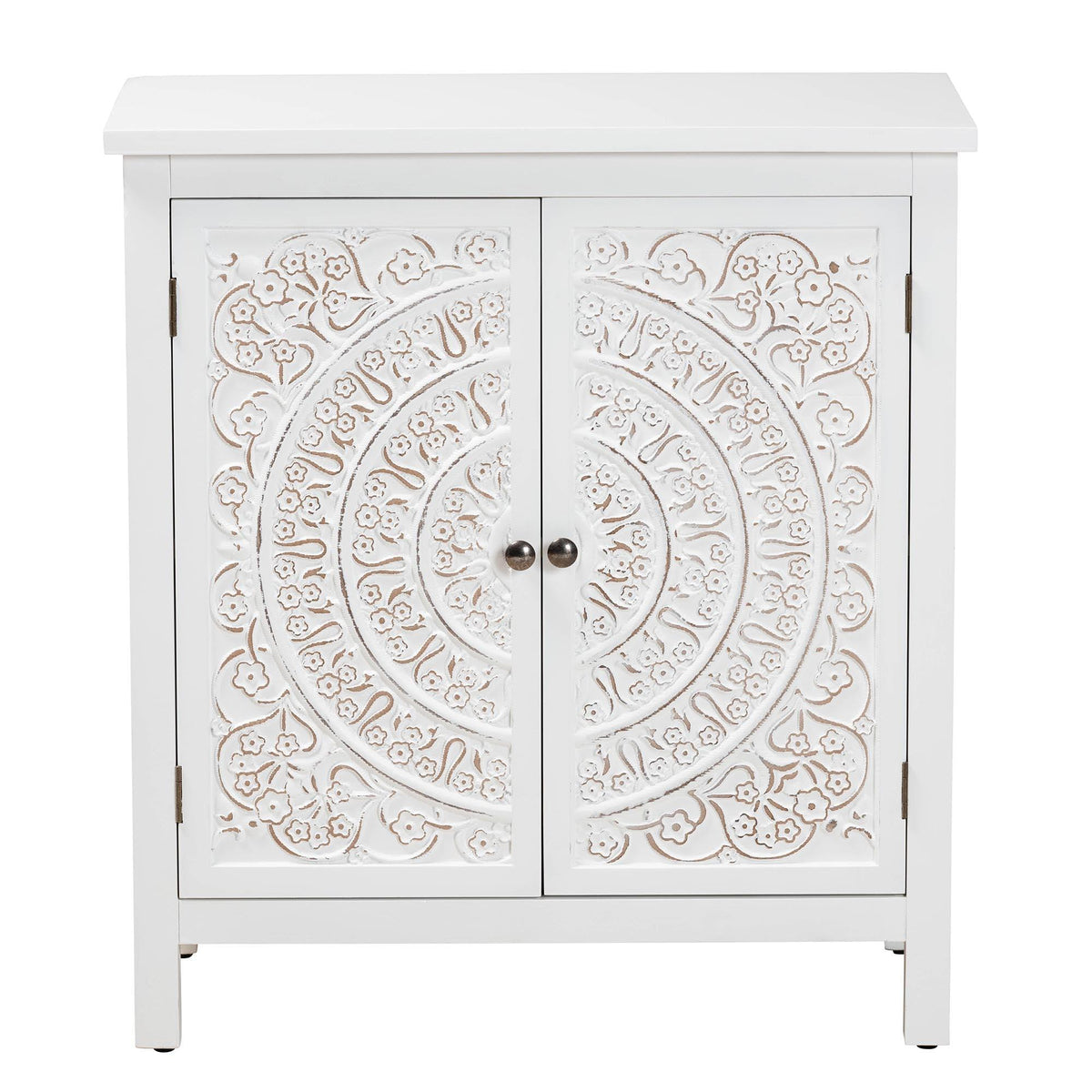 Yelena Classic and Traditional Finished Wood 2-Door Storage Cabinet