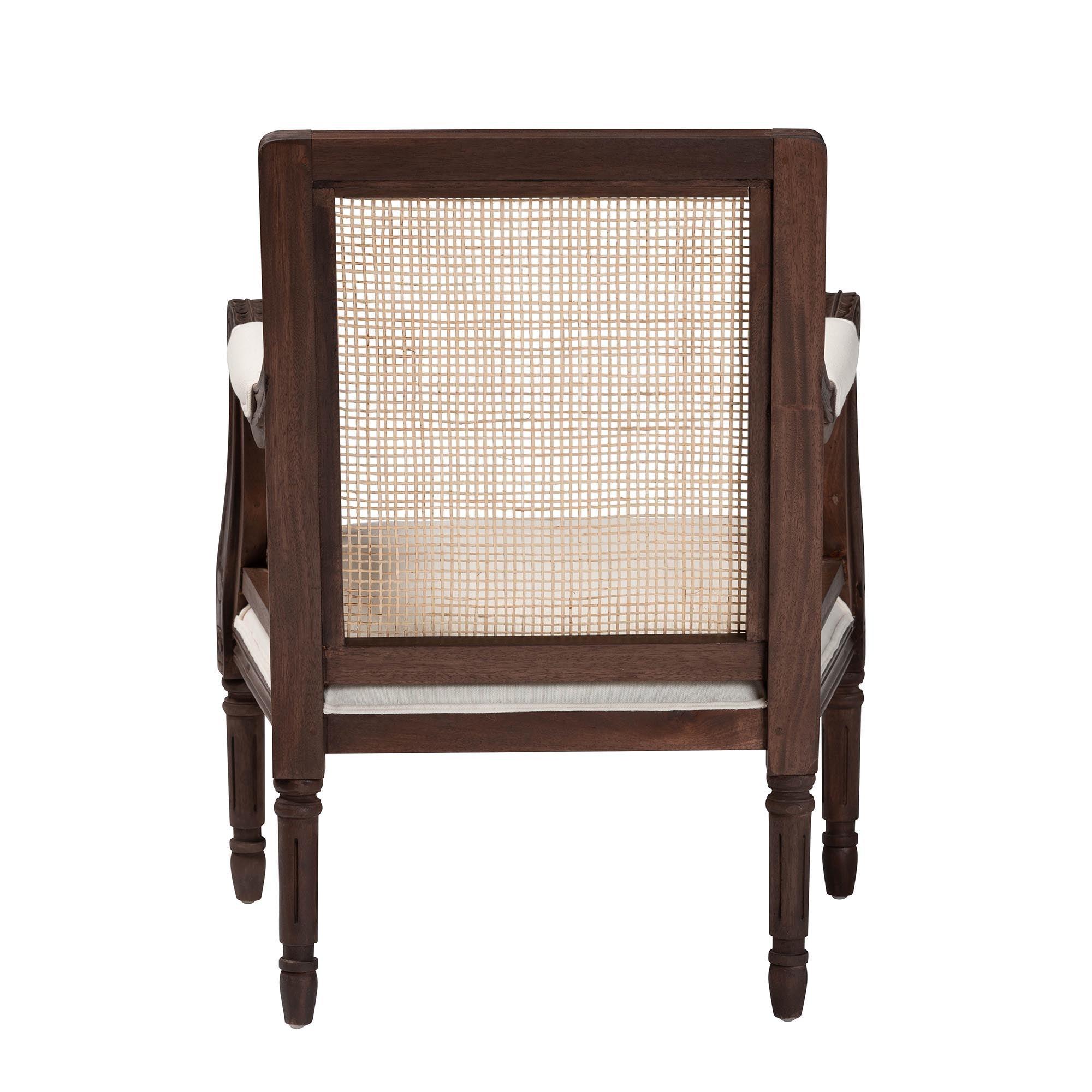 Bali & Pari Desmond Traditional French Fabric and Finished Wood Accent Chair