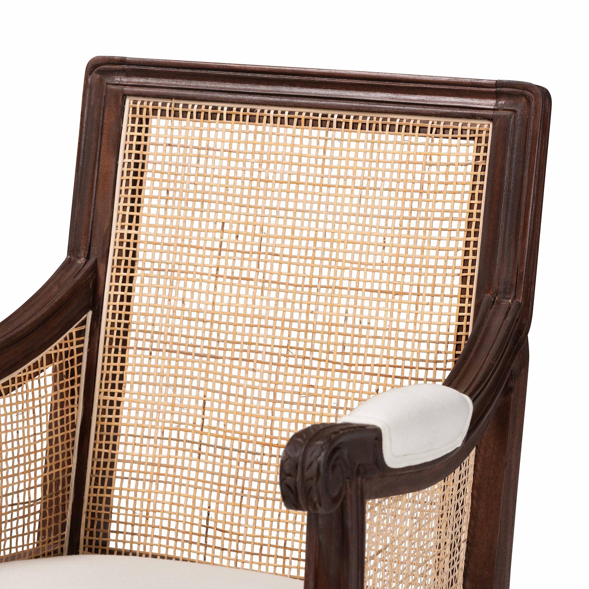 Bali & Pari Desmond Traditional French Fabric and Finished Wood Accent Chair