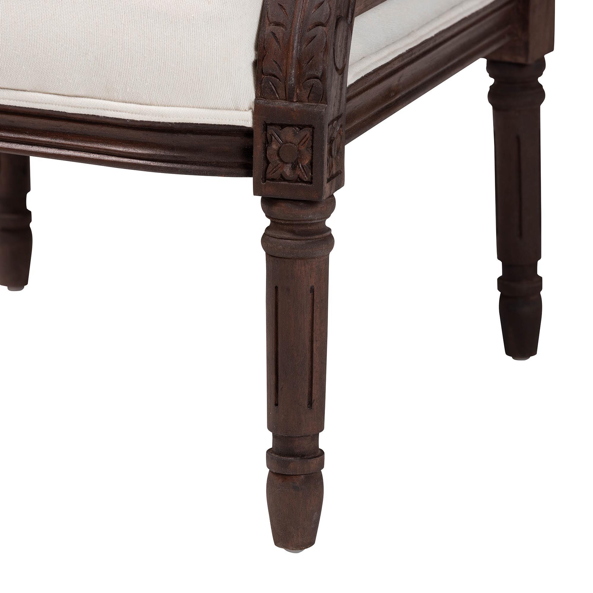 Bali & Pari Desmond Traditional French Fabric and Finished Wood Accent Chair