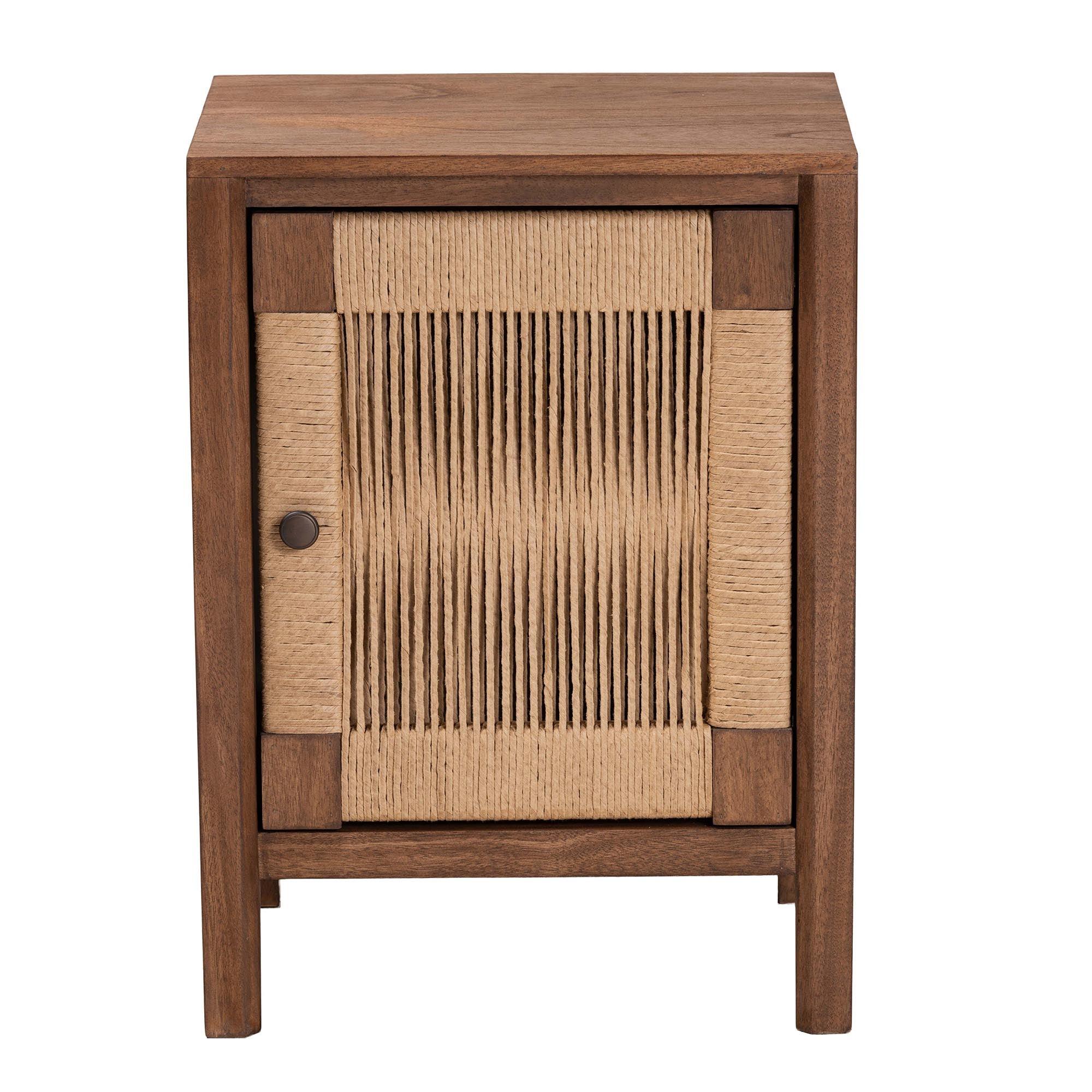 Bali & Pari Holitz Modern Bohemian Finished Bayur Wood Nightstand
