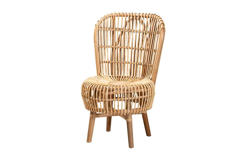 Bali & Pari Nagoya Modern Bohemian Rattan Tall Lounge Chair