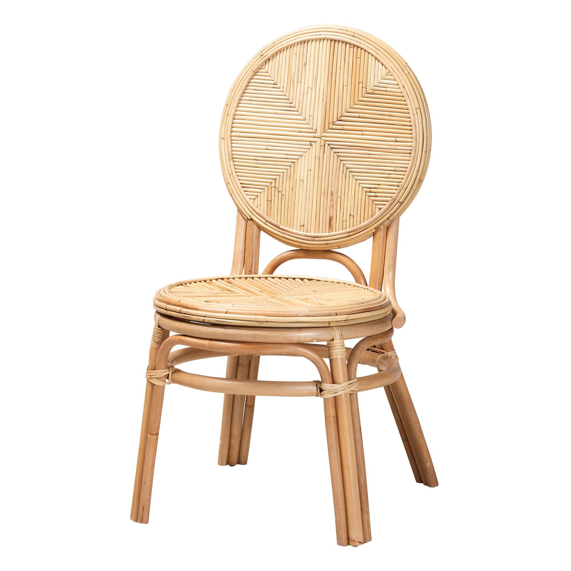 Carita Modern Bohemian Rattan 5-Piece Dining Set