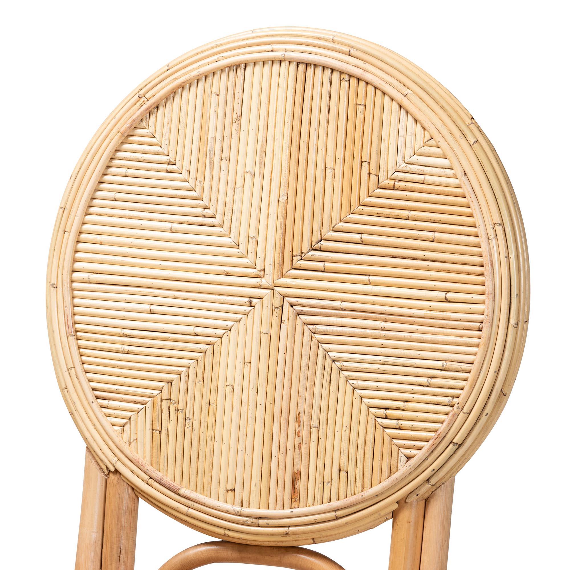Carita Modern Bohemian Rattan 5-Piece Dining Set