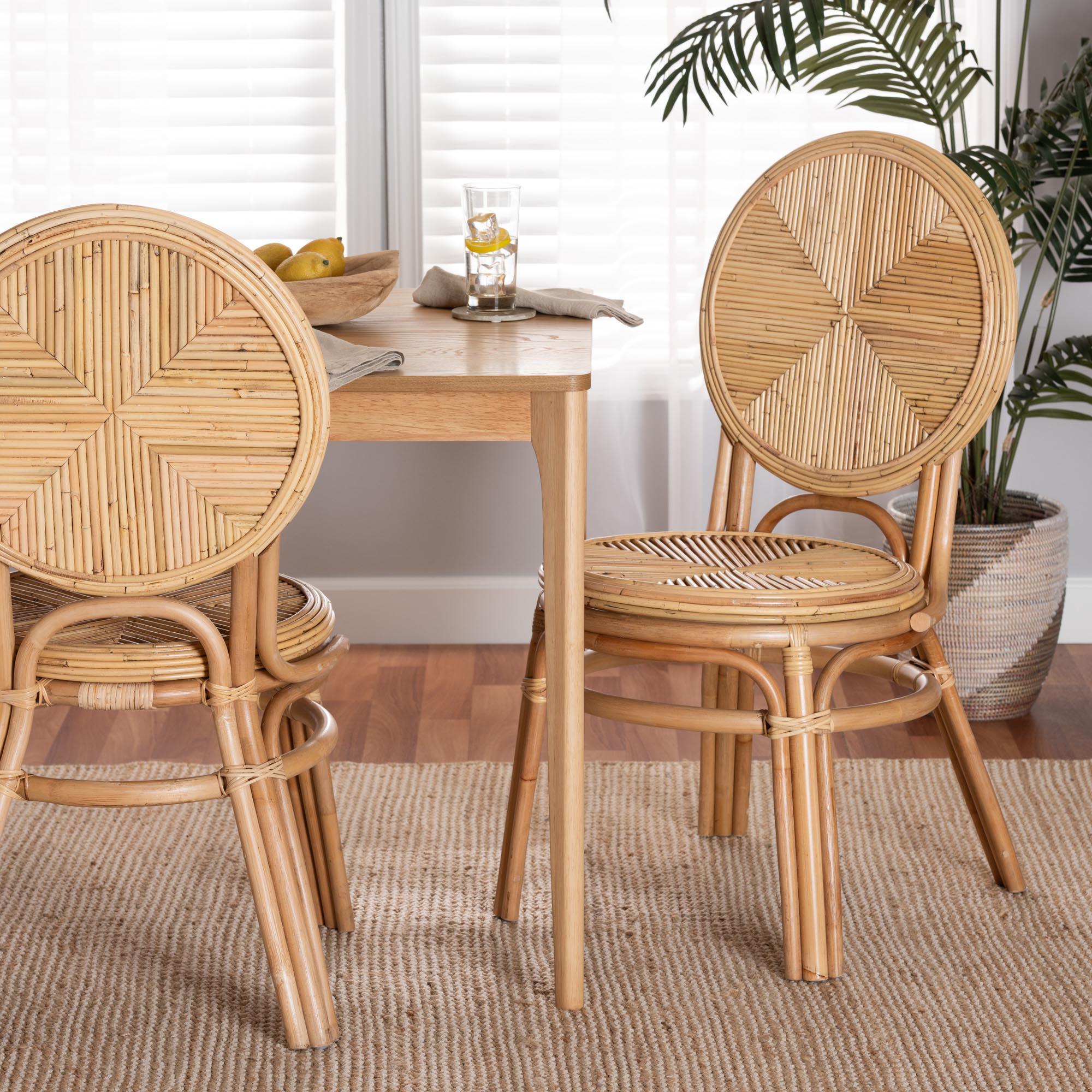 bali & pari Carita Modern Bohemian Rattan Dining Chair