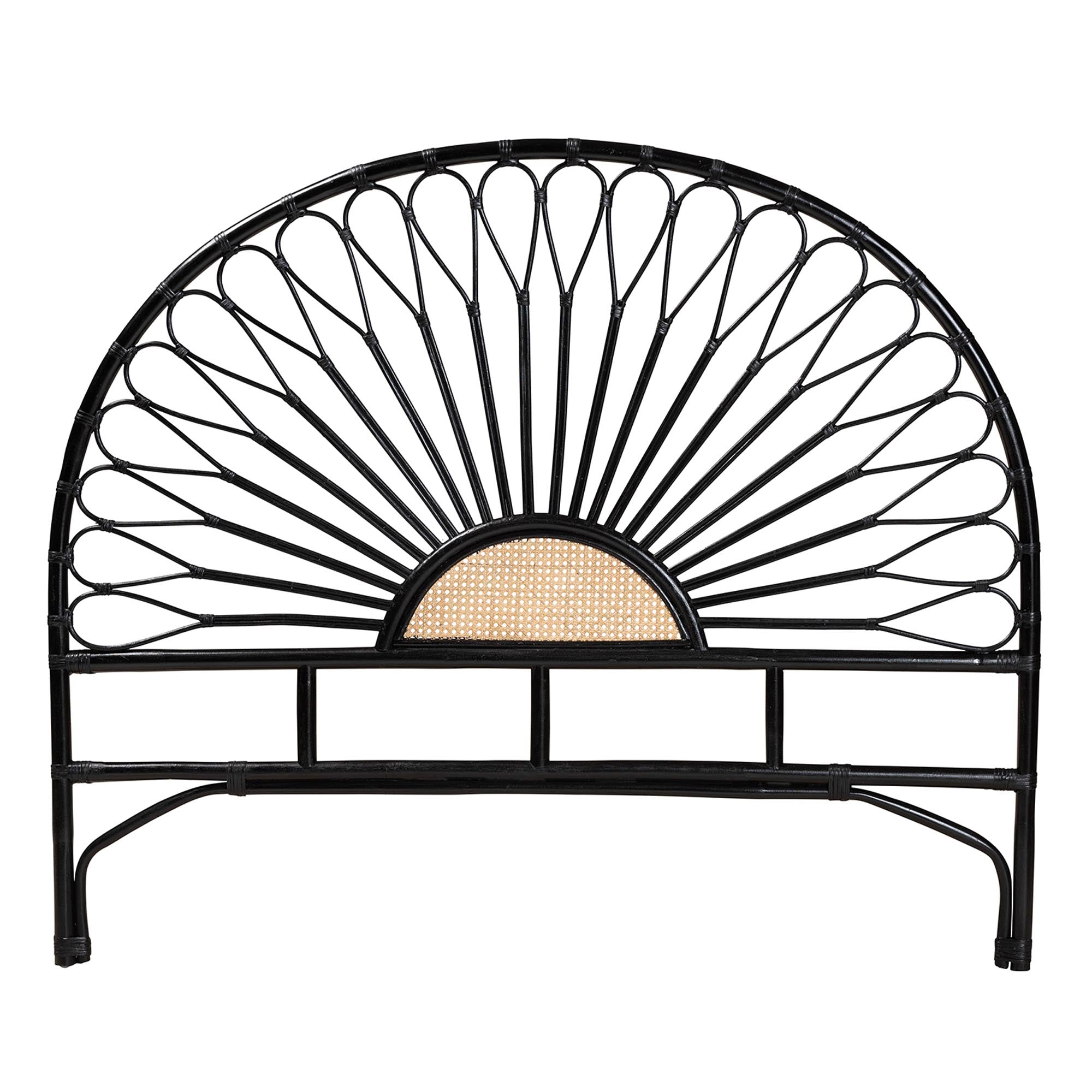 Bali & Pari Perenna Modern Bohemian Two-Tone and Rattan Standalone Headboard