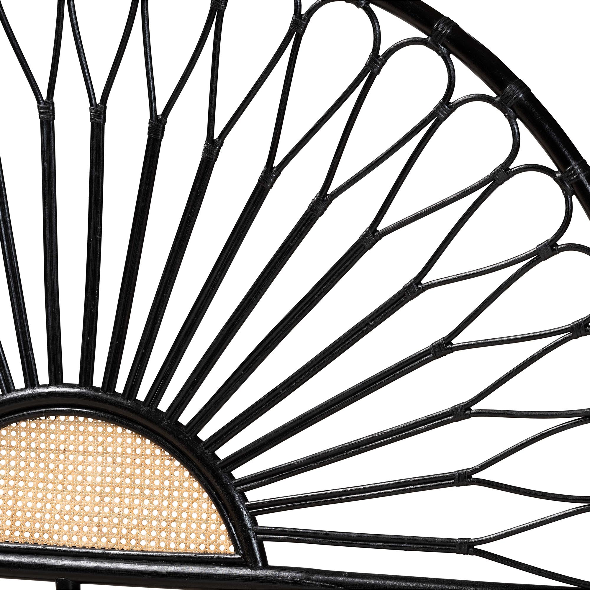 Bali & Pari Perenna Modern Bohemian Two-Tone and Rattan Standalone Headboard