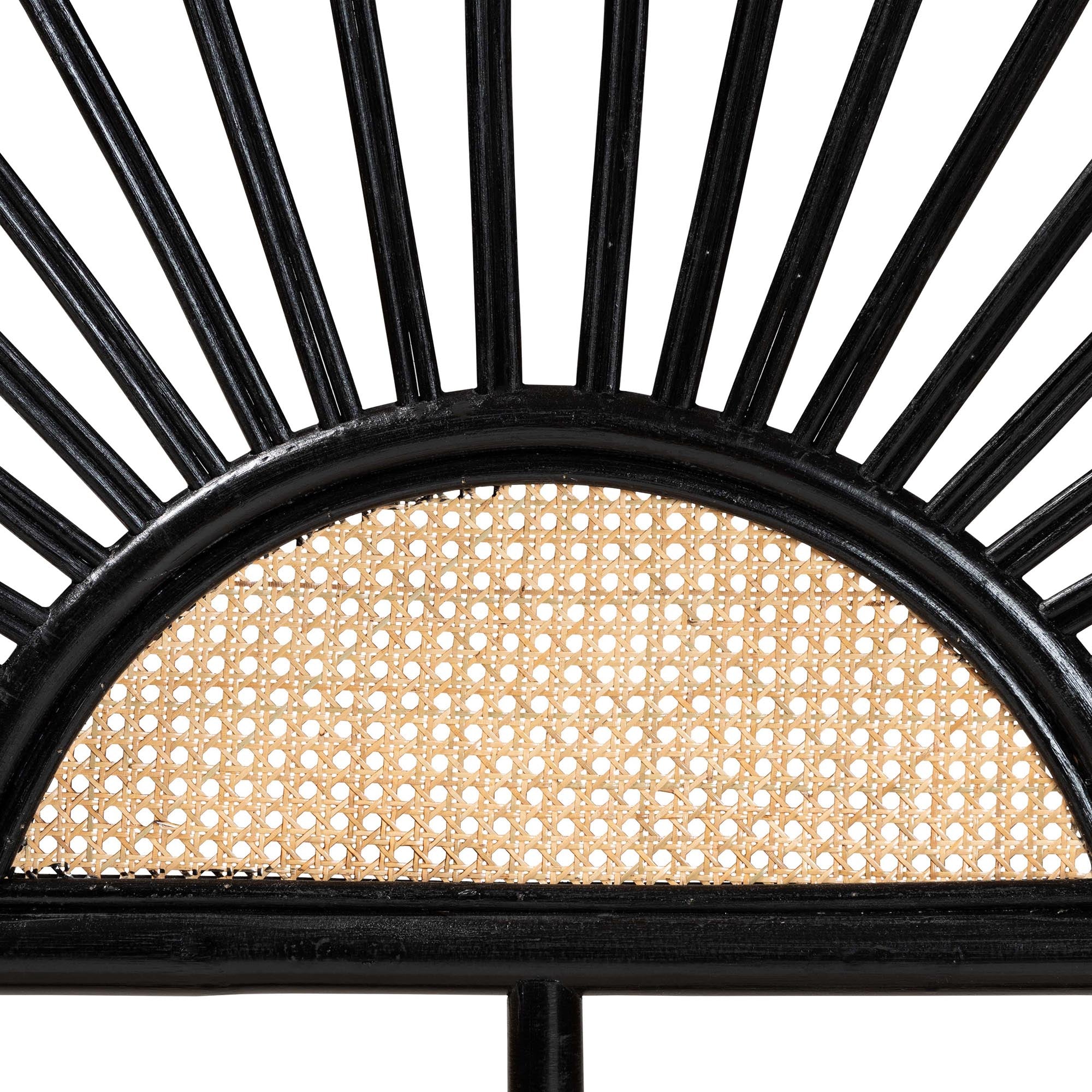 Bali & Pari Perenna Modern Bohemian Two-Tone and Rattan Standalone Headboard