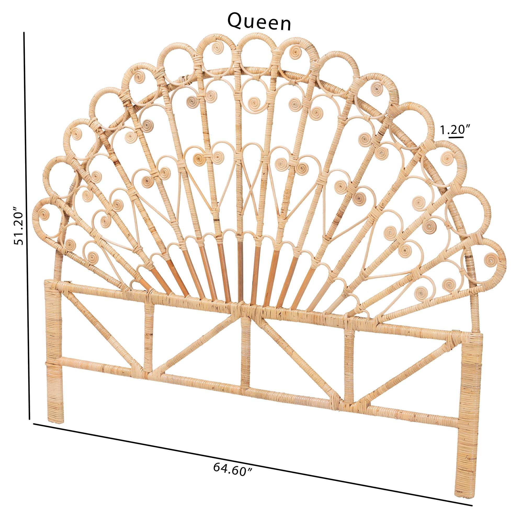 Bali & Pari Rasima Modern Bohemian Rattan Standalone Headboard