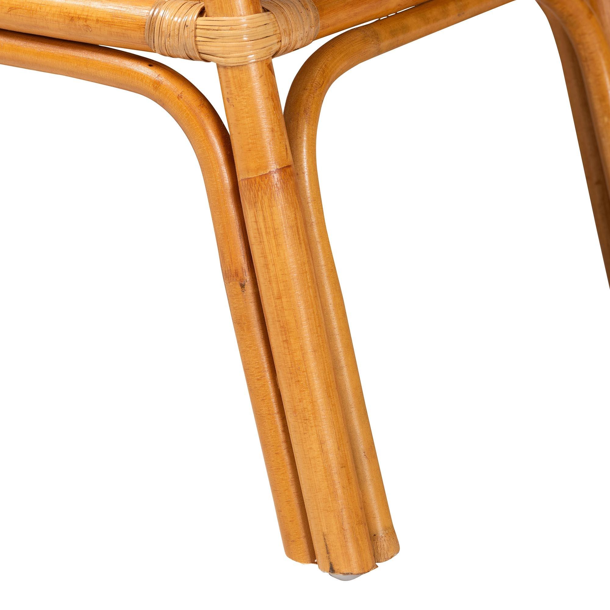 Bali & Pari Nayana Modern Bohemian Rattan 2-Tier Console Table