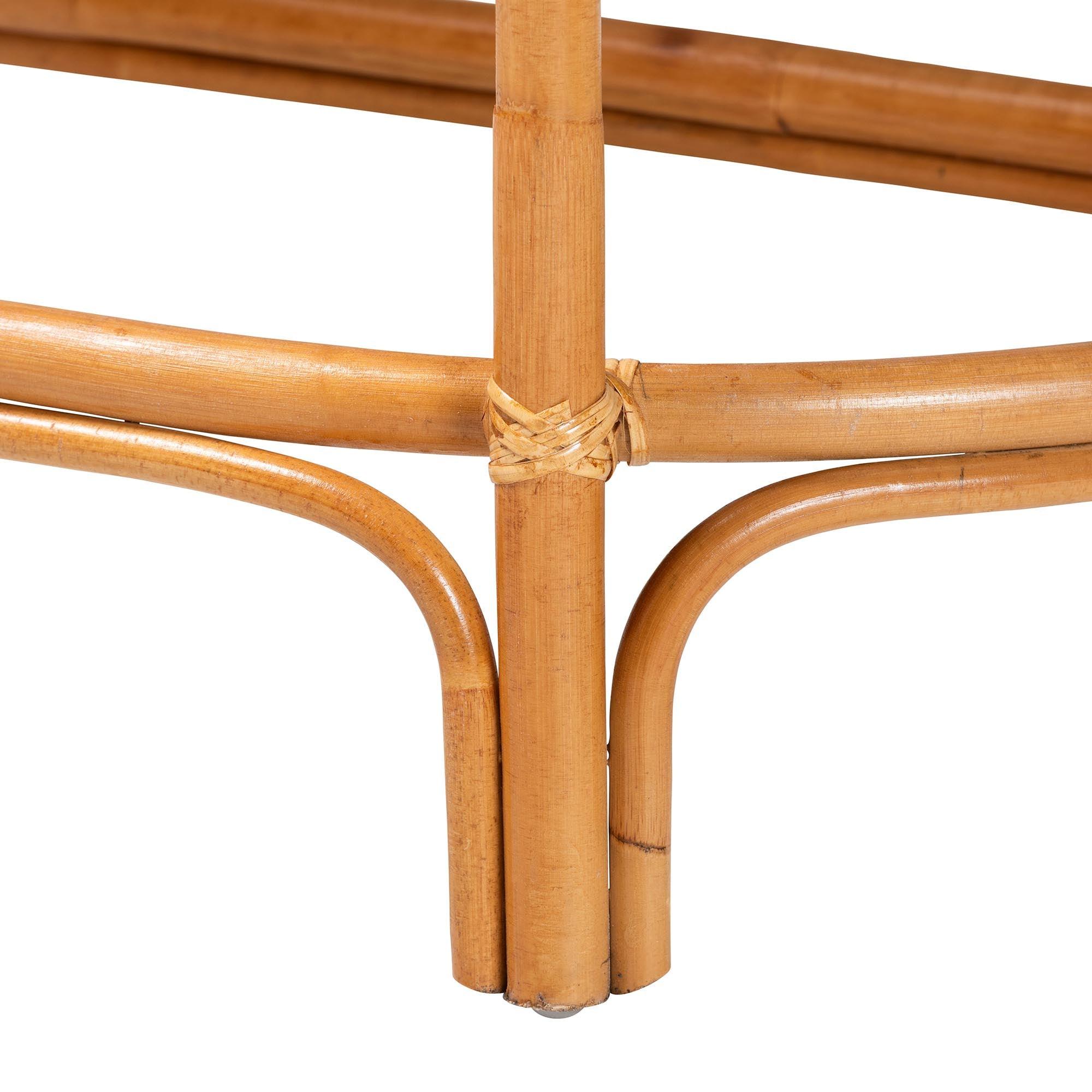 Bali & Pari Wakana Modern Bohemian Rattan Console Table