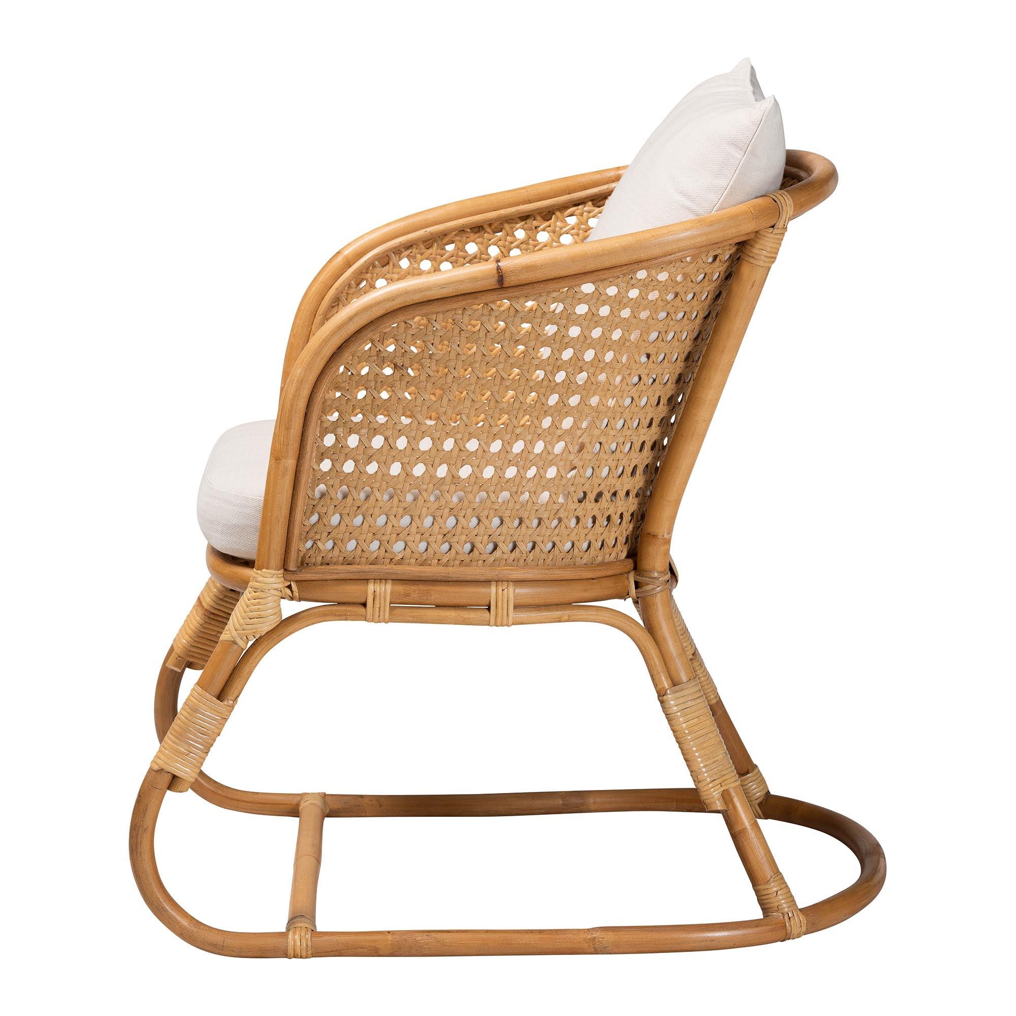 Bali & Pari Niko Bohemian Light Honey Rattan Arm Chair