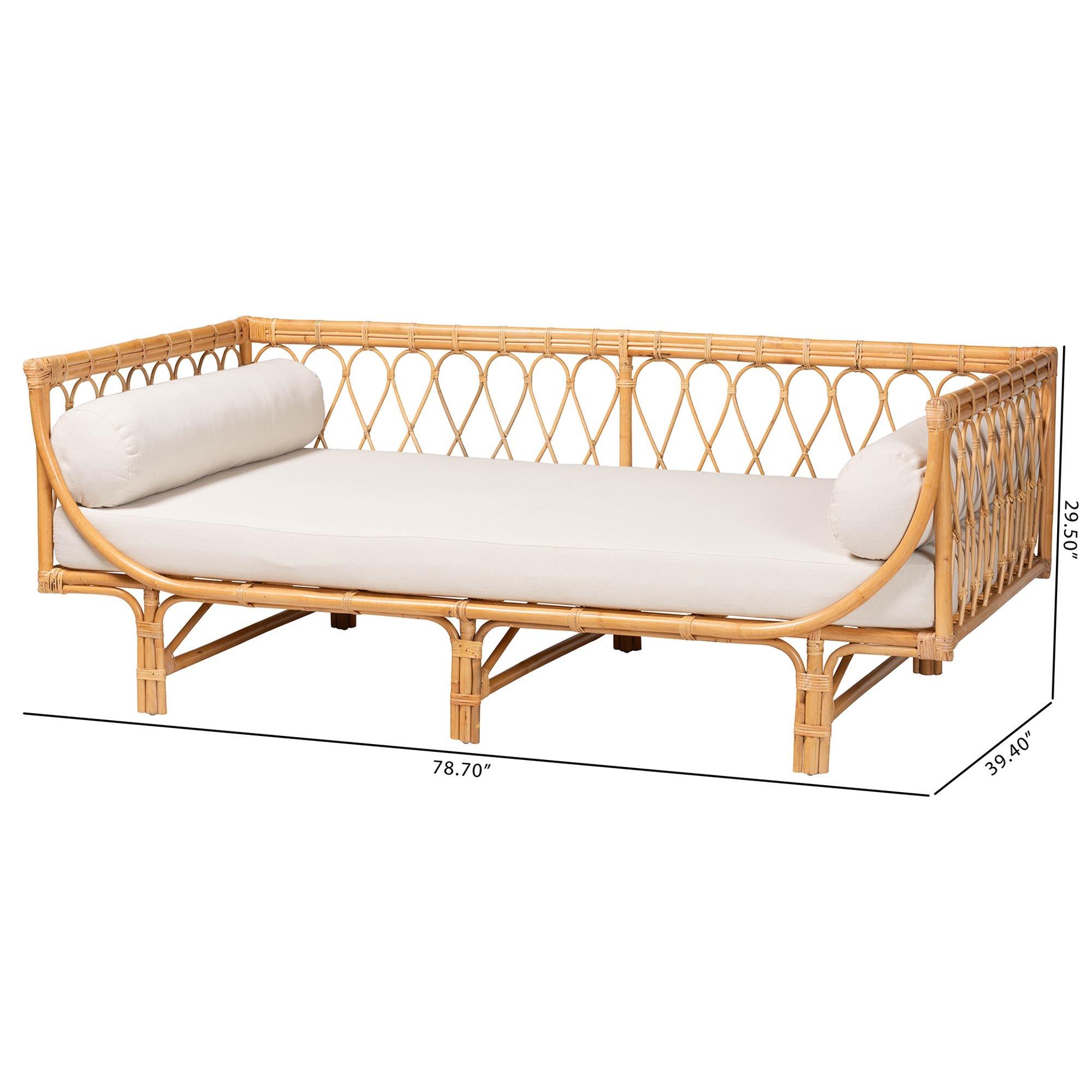 Bali & Pari Davida Modern Bohemian Rattan Daybed