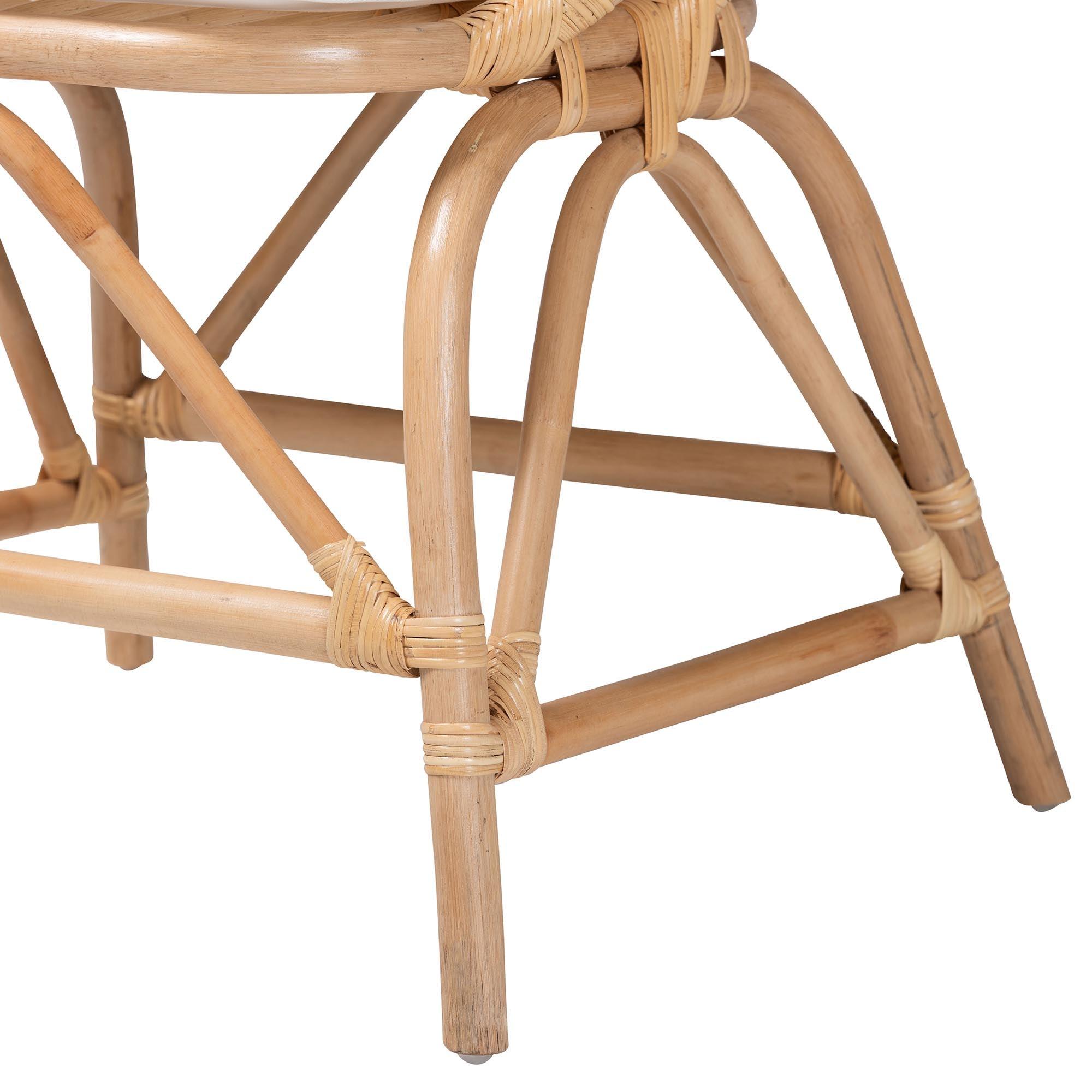 Bali & Pari Abriella Modern Bohemian Rattan Peacock Accent Chair