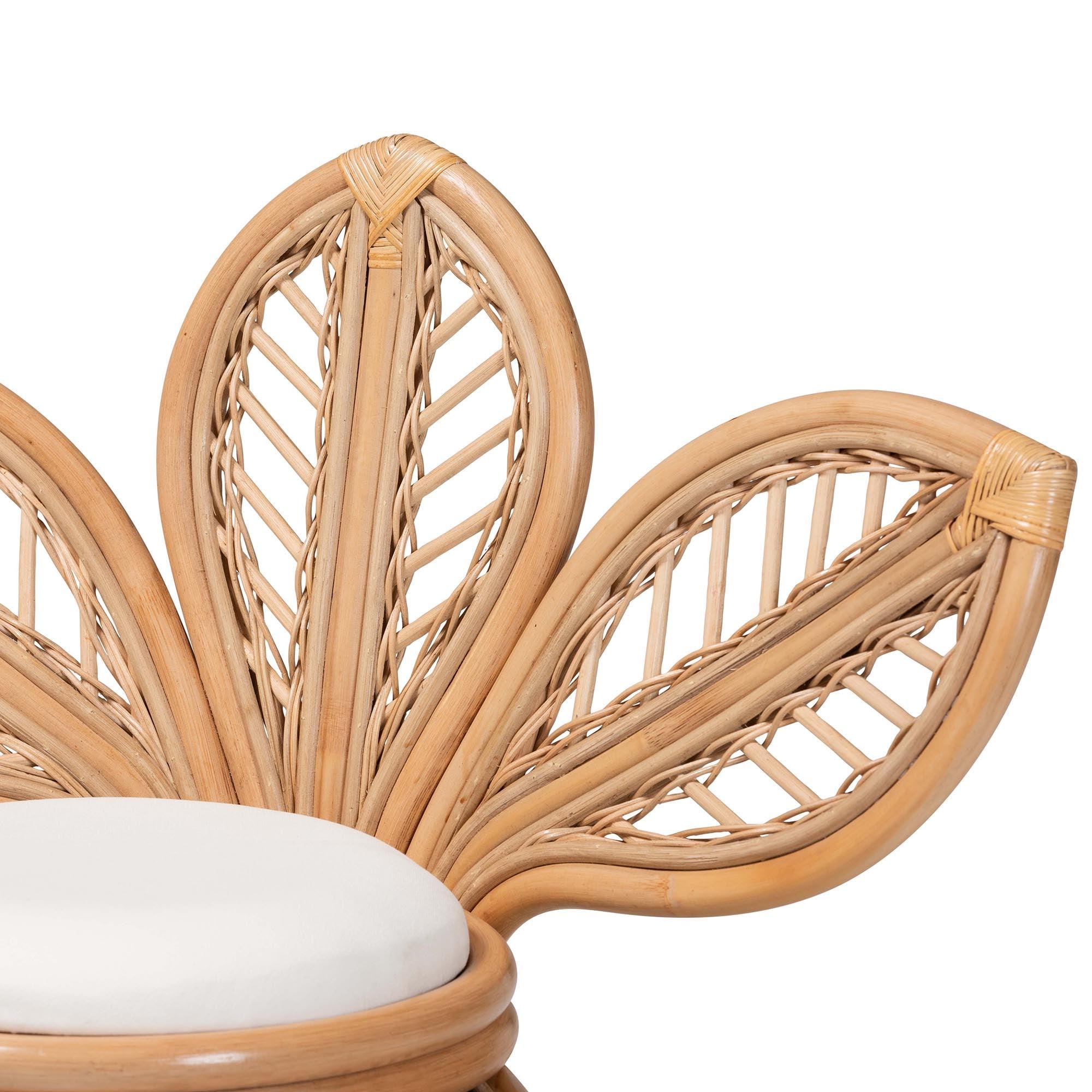 Bali & Pari Gresham Modern Bohemian Rattan Leaf Accent Chair