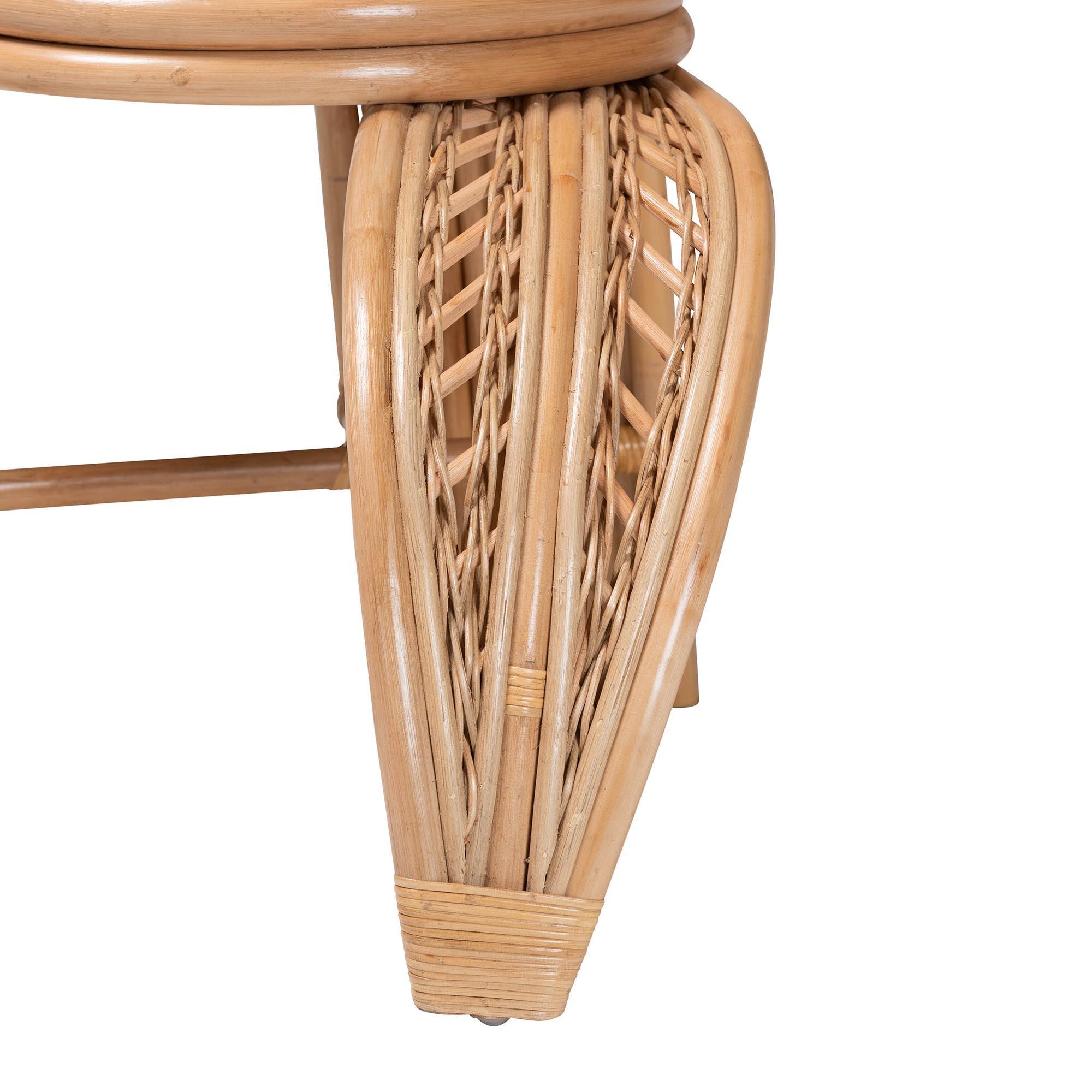 Bali & Pari Gresham Modern Bohemian Rattan Leaf Accent Chair