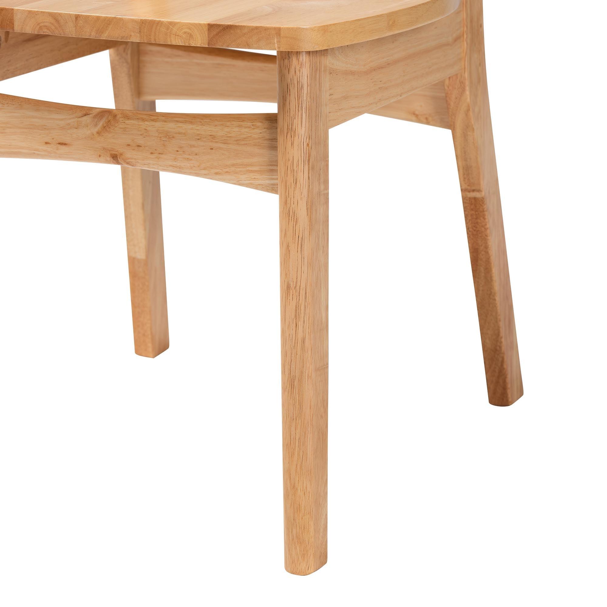 Dulcet Mid-Century Modern Finished Wood and Rattan 5-Piece Dining Set