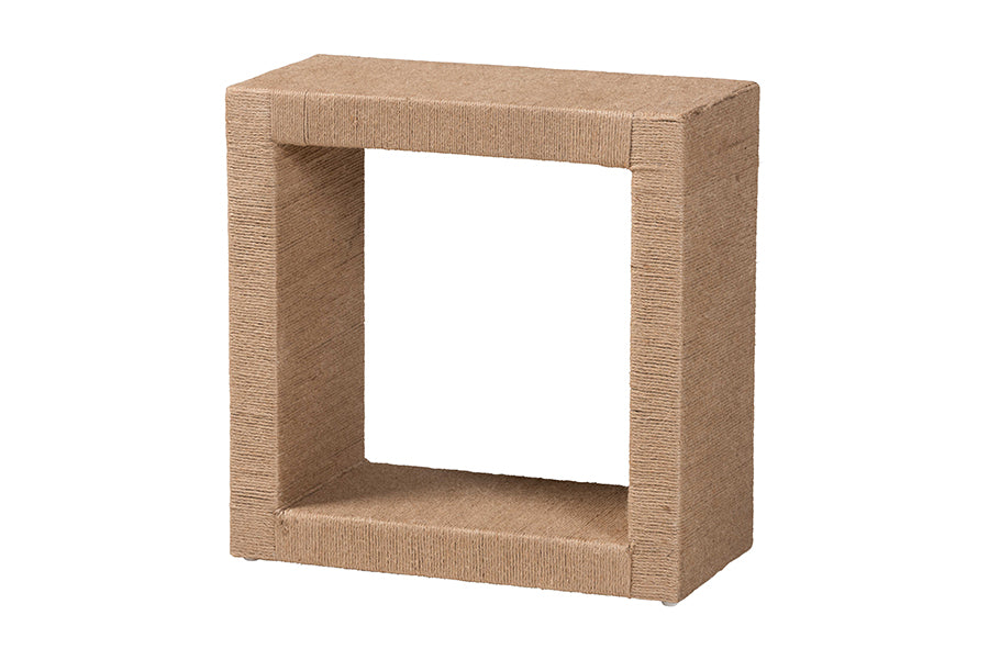 Bali & Pari Adonica Modern Bohemian Jute and Wood End Table