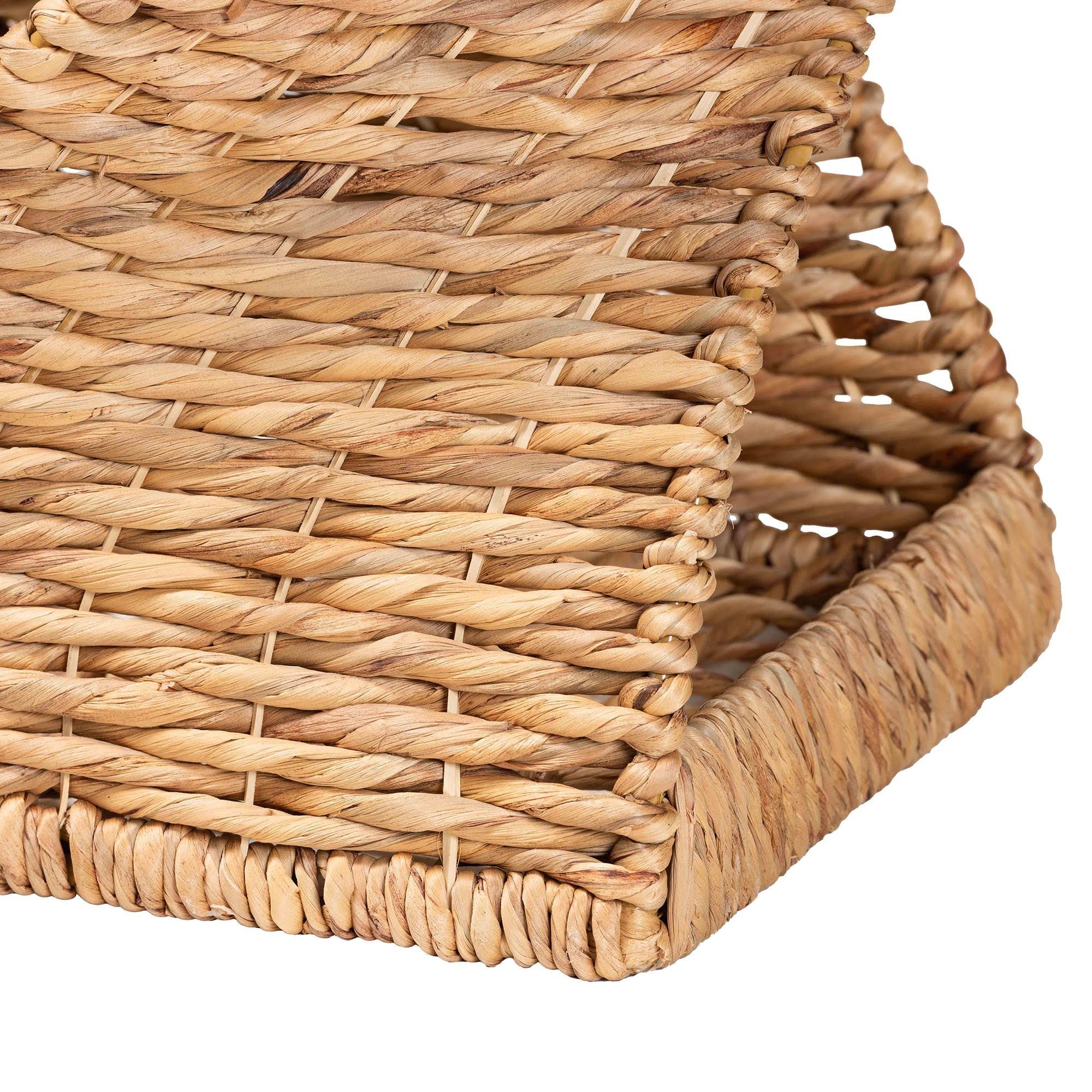 Bali & Pari Pelleas Modern Bohemian Seagrass and Wood End Table