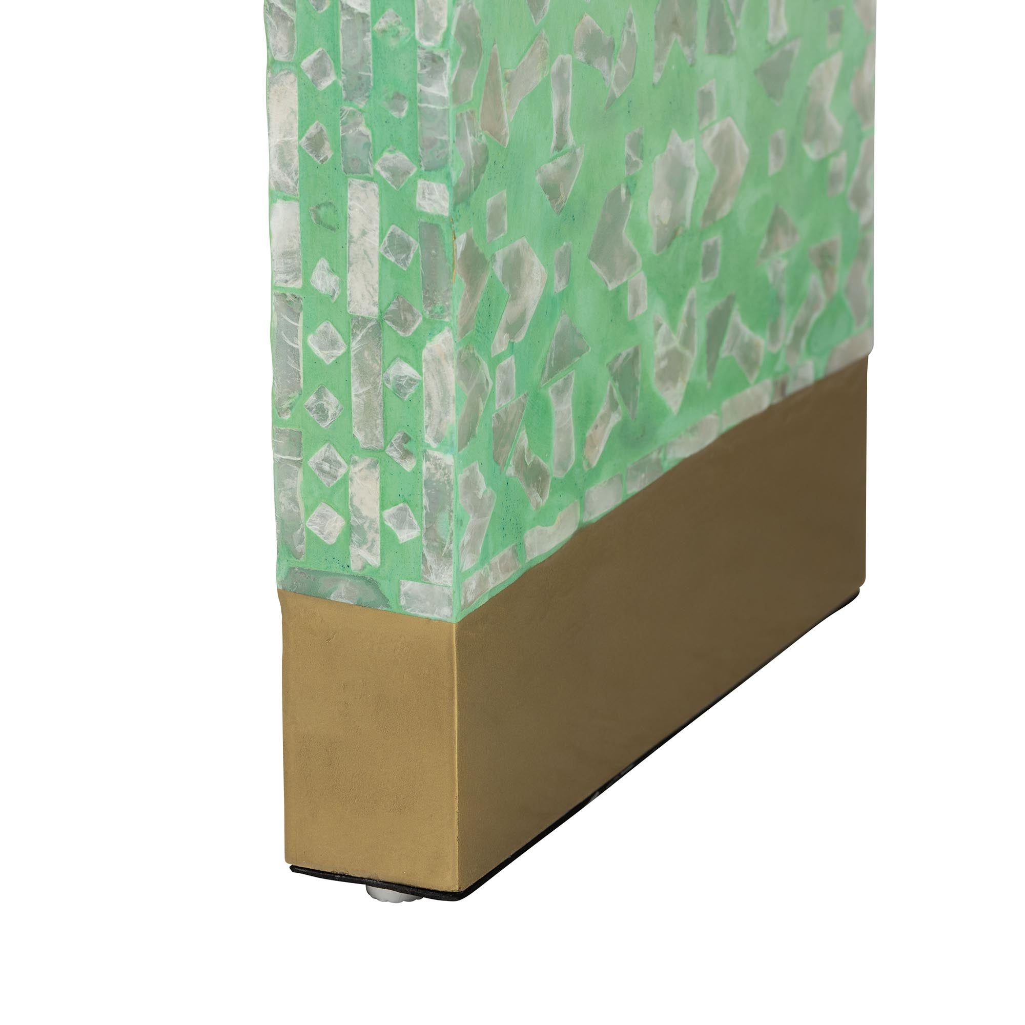 Didrika Modern Bohemian Seafoam Mother of Pearl Console Table