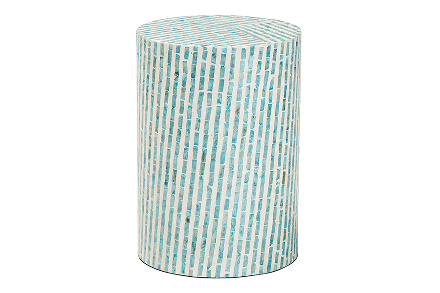 Draven Modern Bohemian and Mother of Pearl End Table