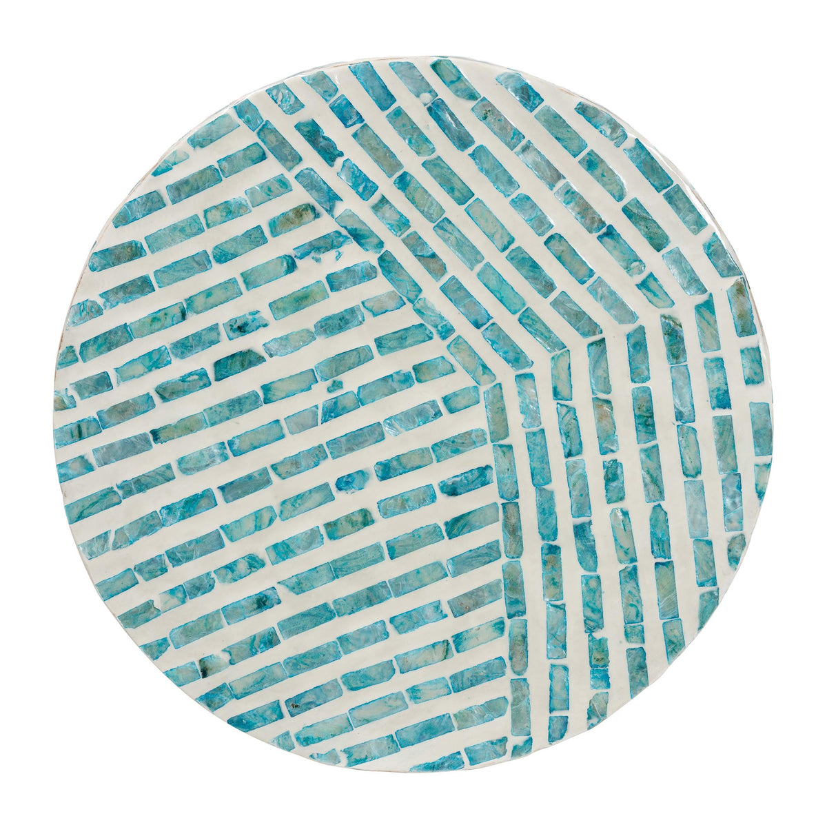 Draven Modern Bohemian and Mother of Pearl End Table