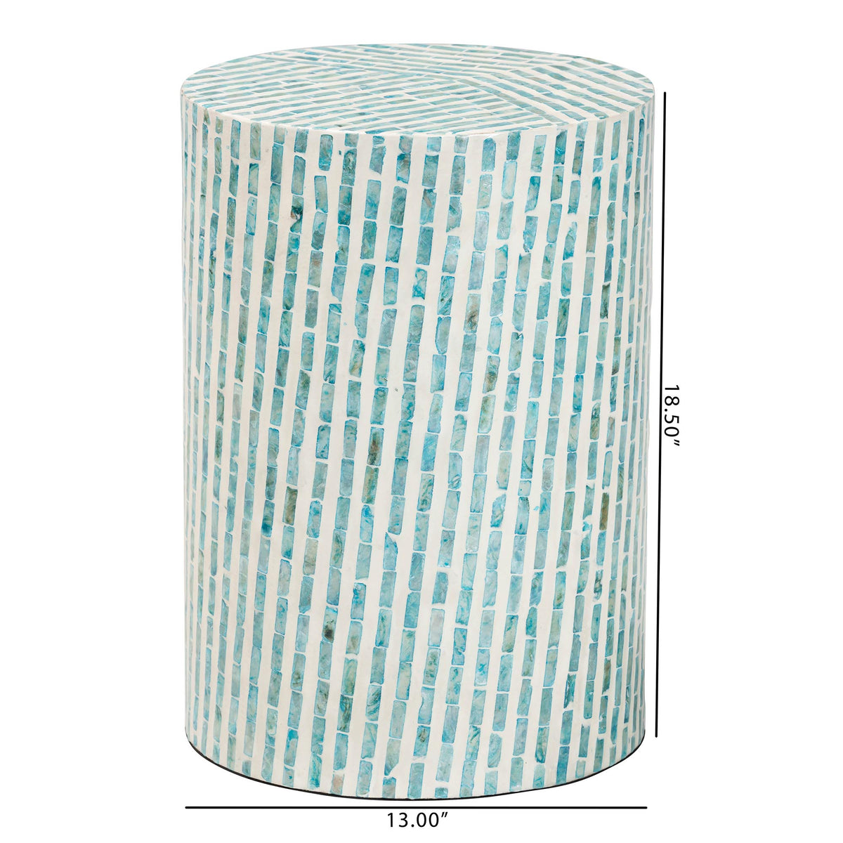 Draven Modern Bohemian and Mother of Pearl End Table