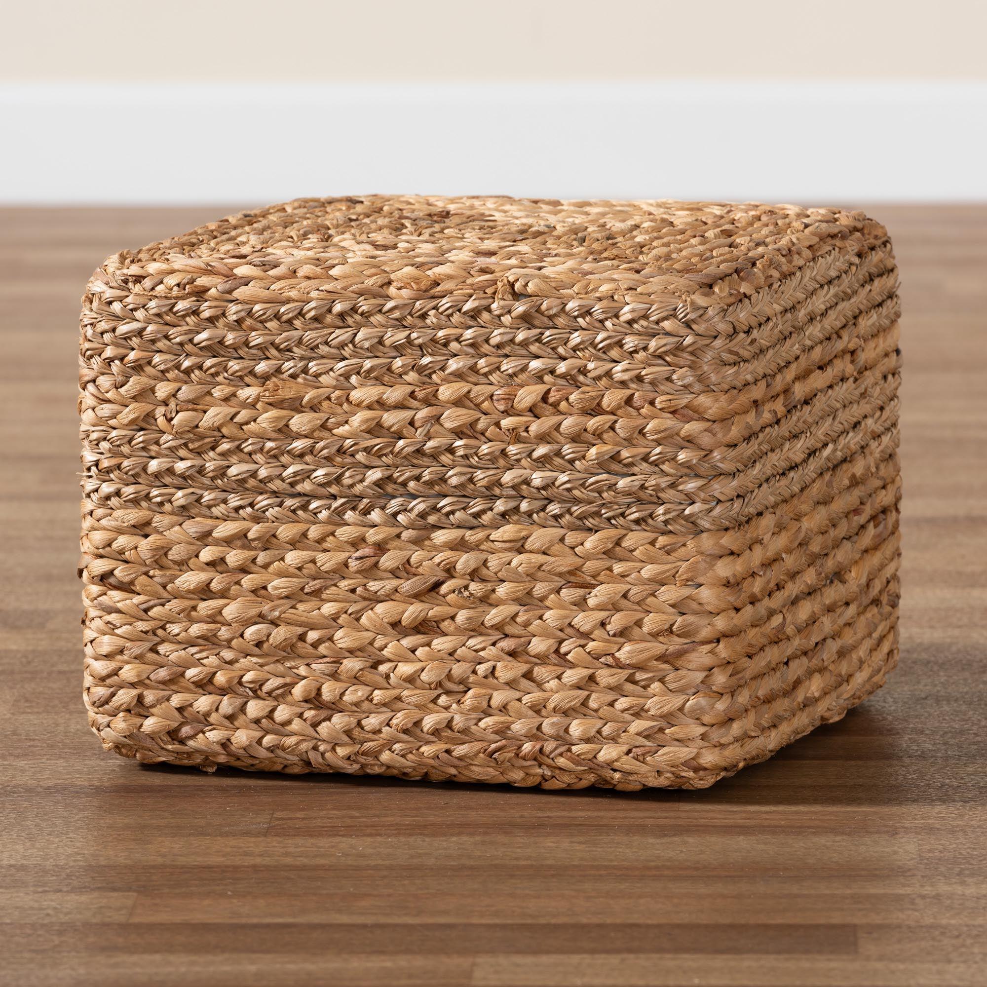 bali & pari Marella Modern Bohemian Seagrass Accent Footstool