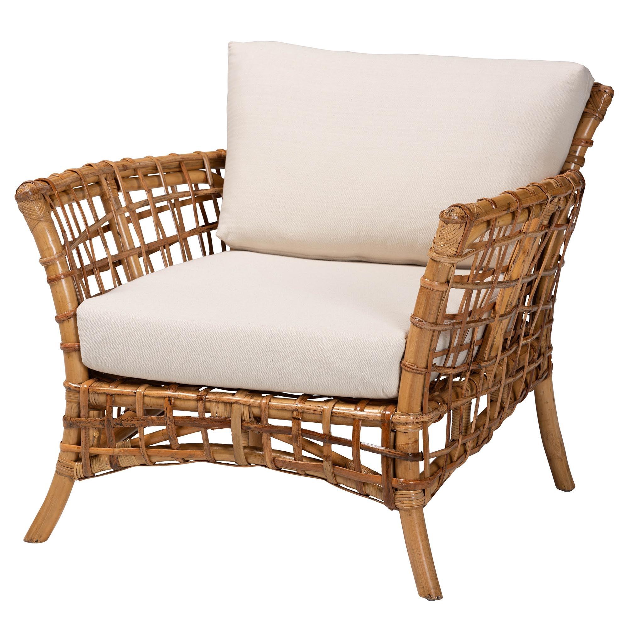 Bali & Pari Babette Modern Bohemian Rattan Arm Chair